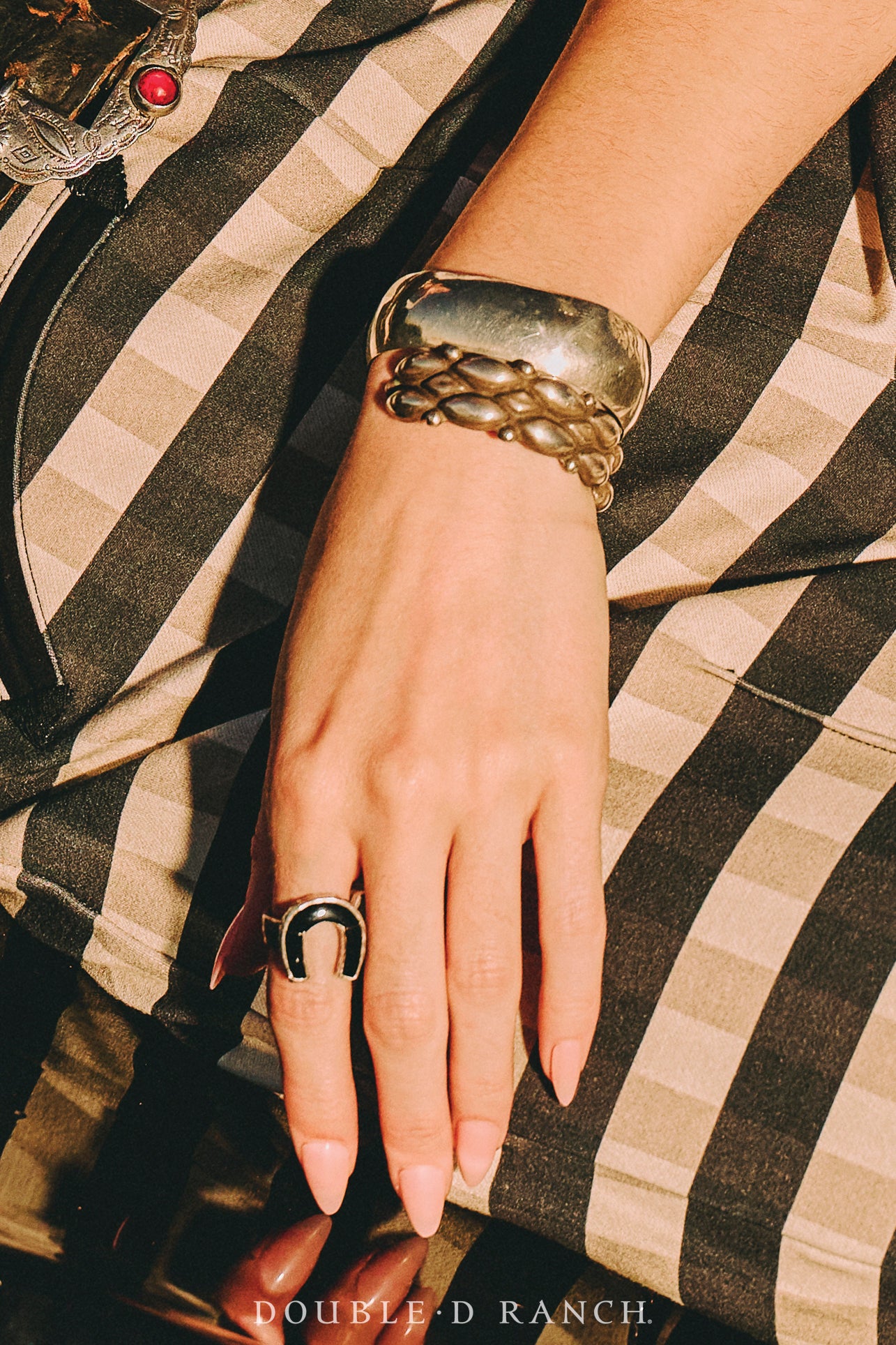 Cuff, Stampwork, Sterling Silver, Vintage, 3772