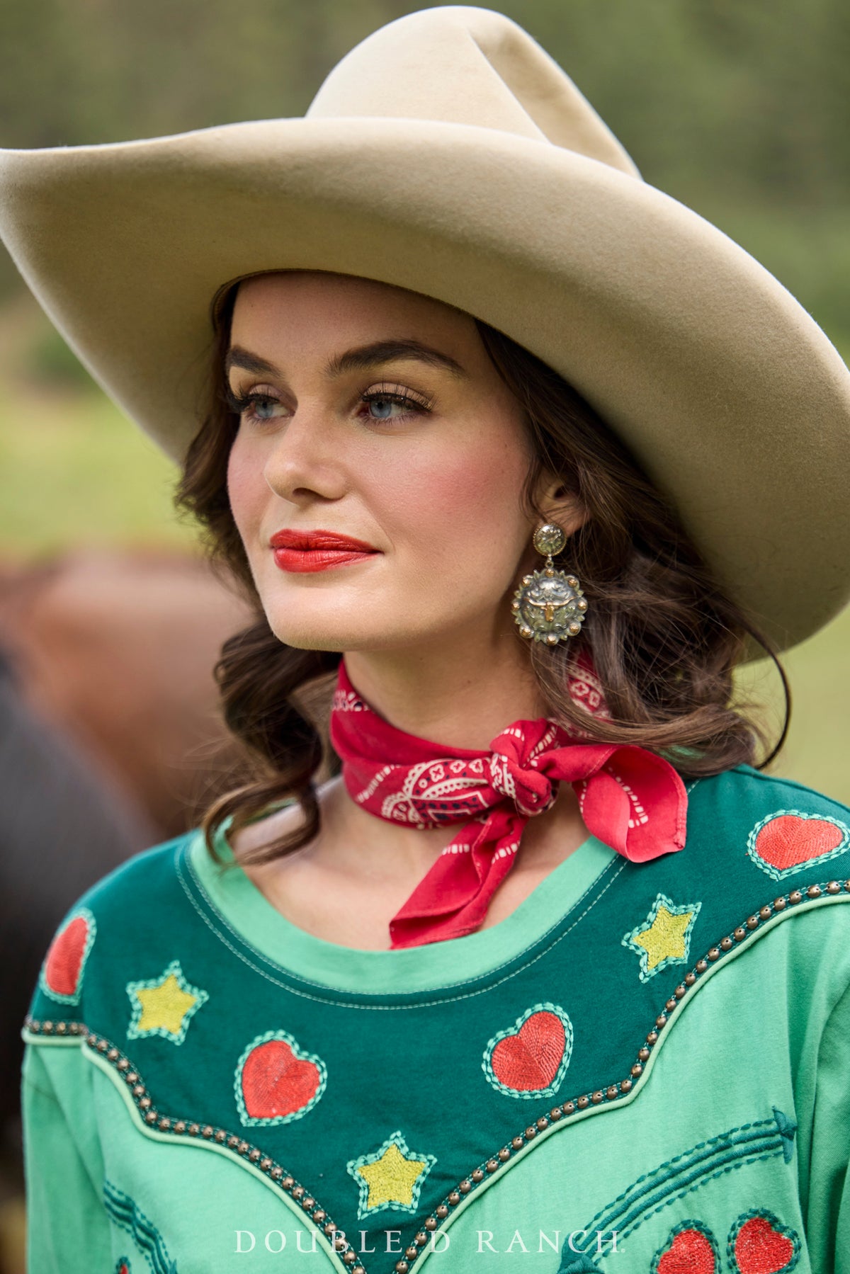 Earrings, Concho, Western Engraved, Longhorn, Contemporary, 1299