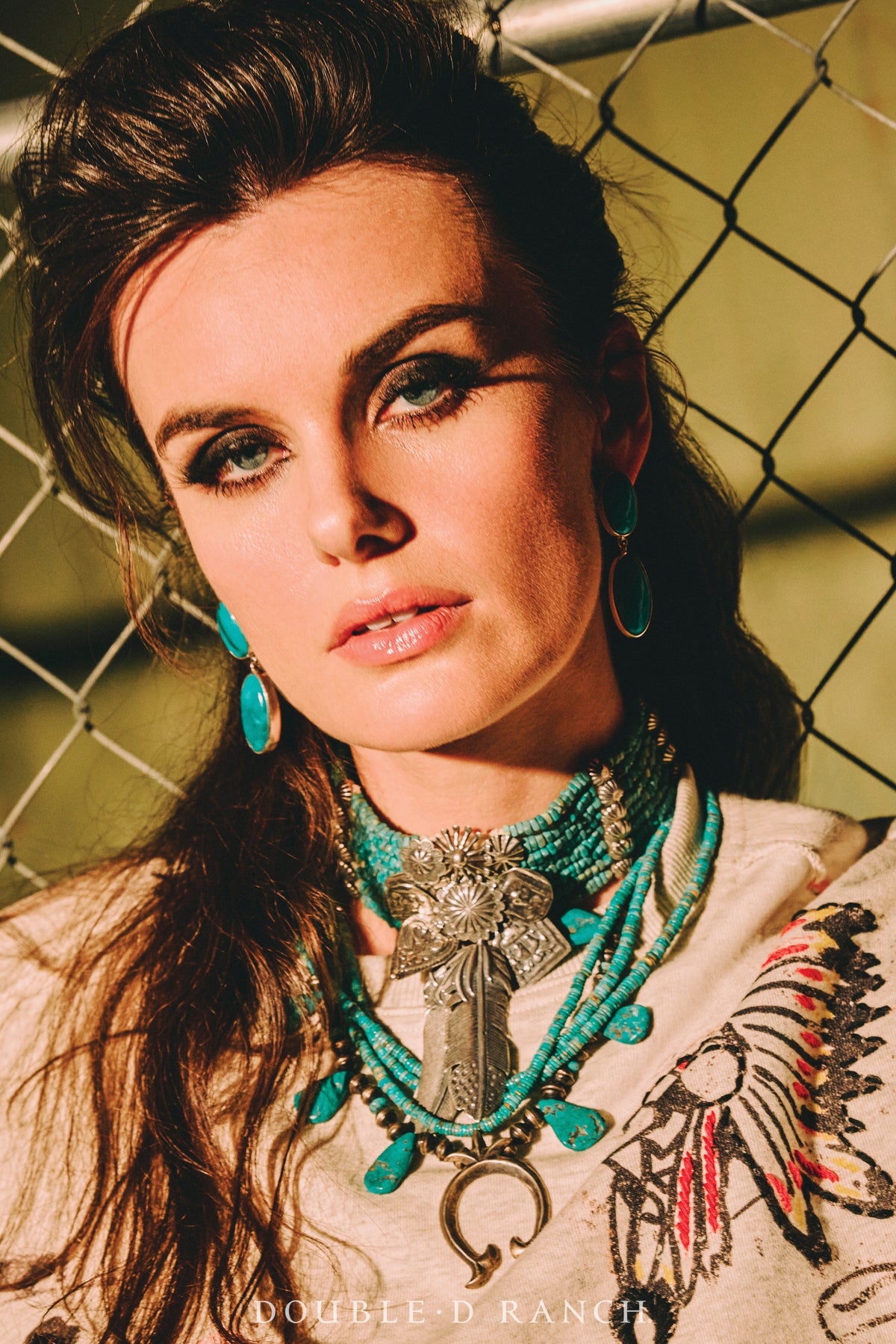 Necklace, Squash Blossom, Turquoise, Vintage, 3664