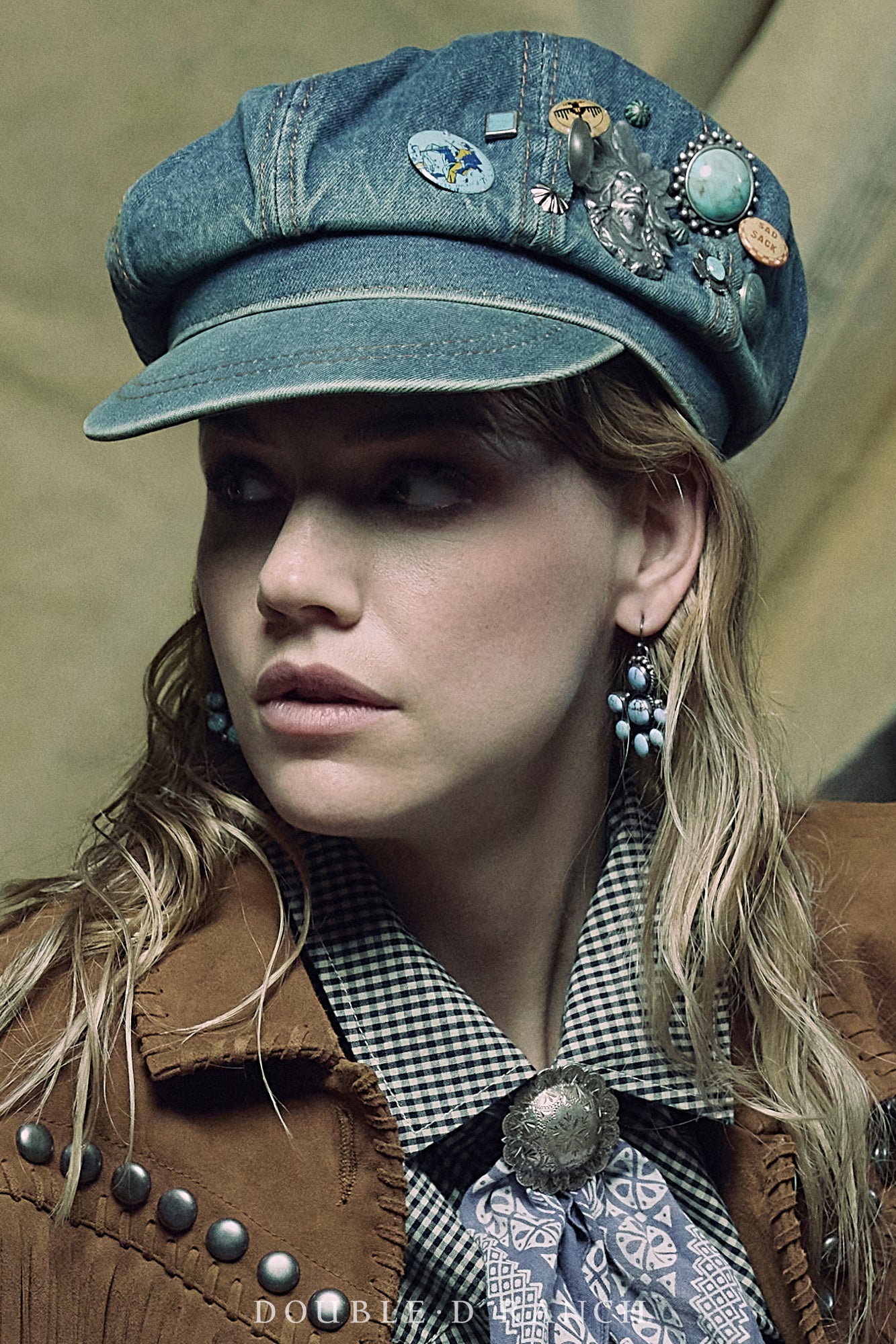 Double D Newsboy Hat with pins