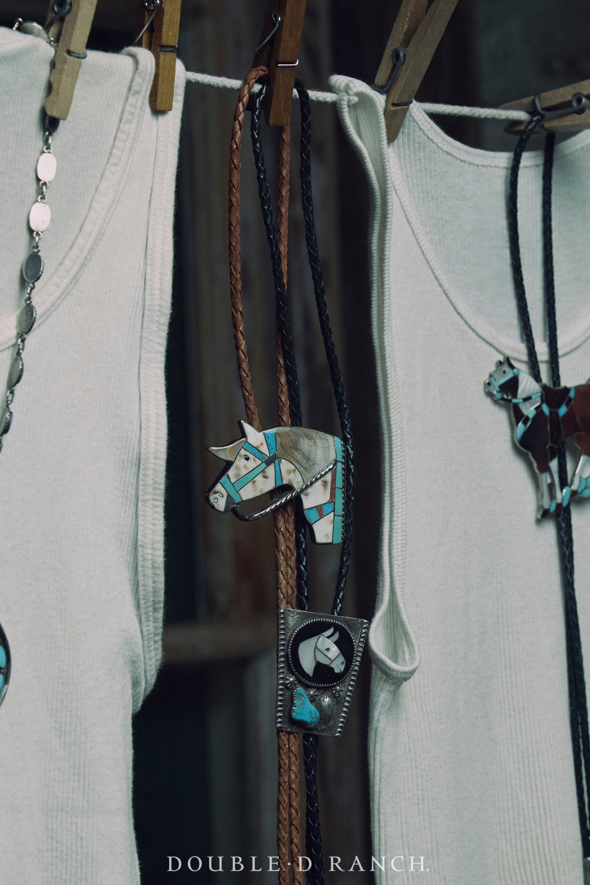 Bolo, Inlay, Horse Profile, Turquoise, Simplicio, Vintage ‘50s, 3220