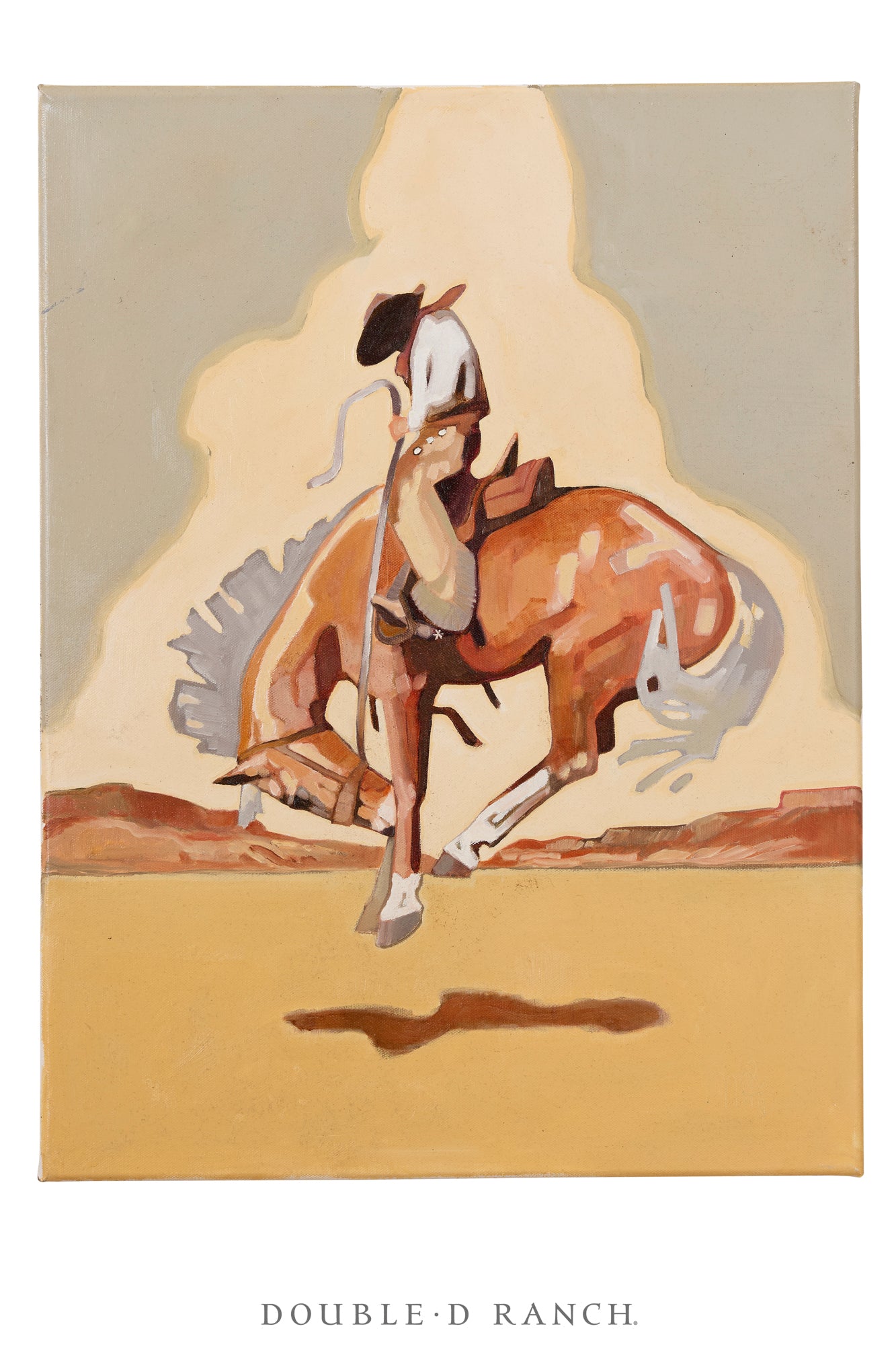 Art, Oil on Canvas, Bucking Bronc, Peggy Judy, Contemporary, 1352