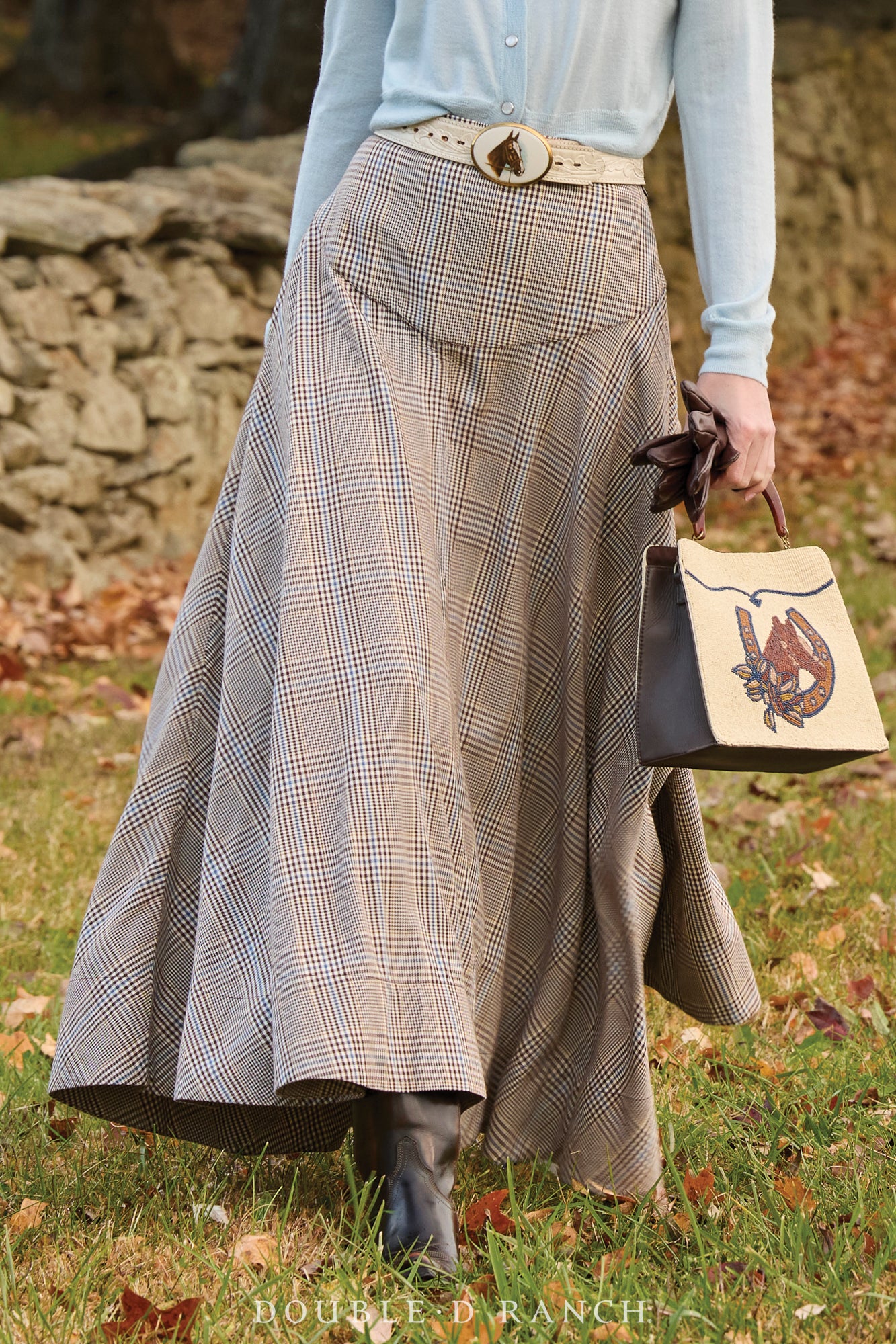 アメリ ヴィンテージ UND DRAPE CHECK SKIRT 25_FirstStringCardigan-