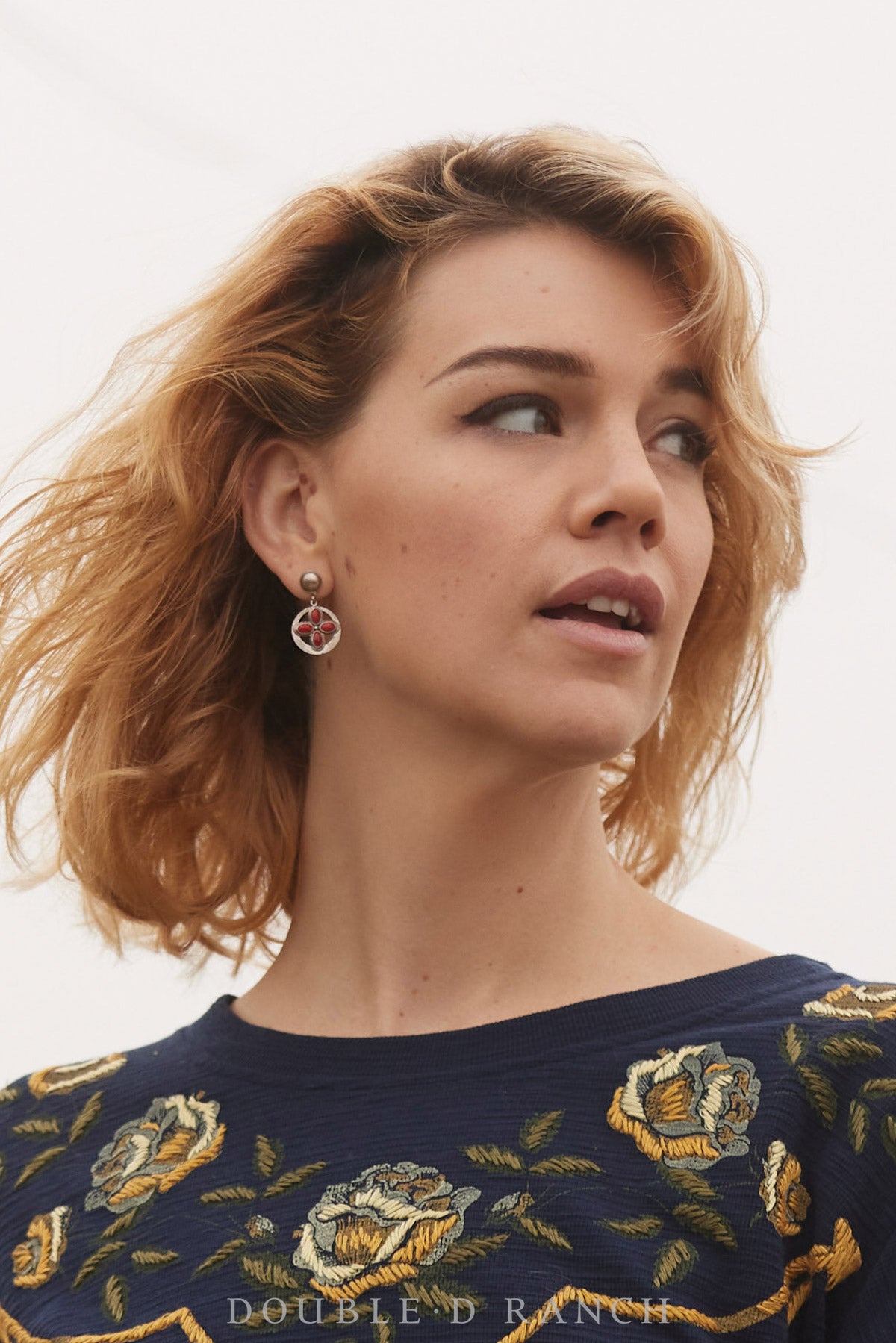 Hallmark Floral Swag Layered Metal Drop Earrings | Brazos Mall