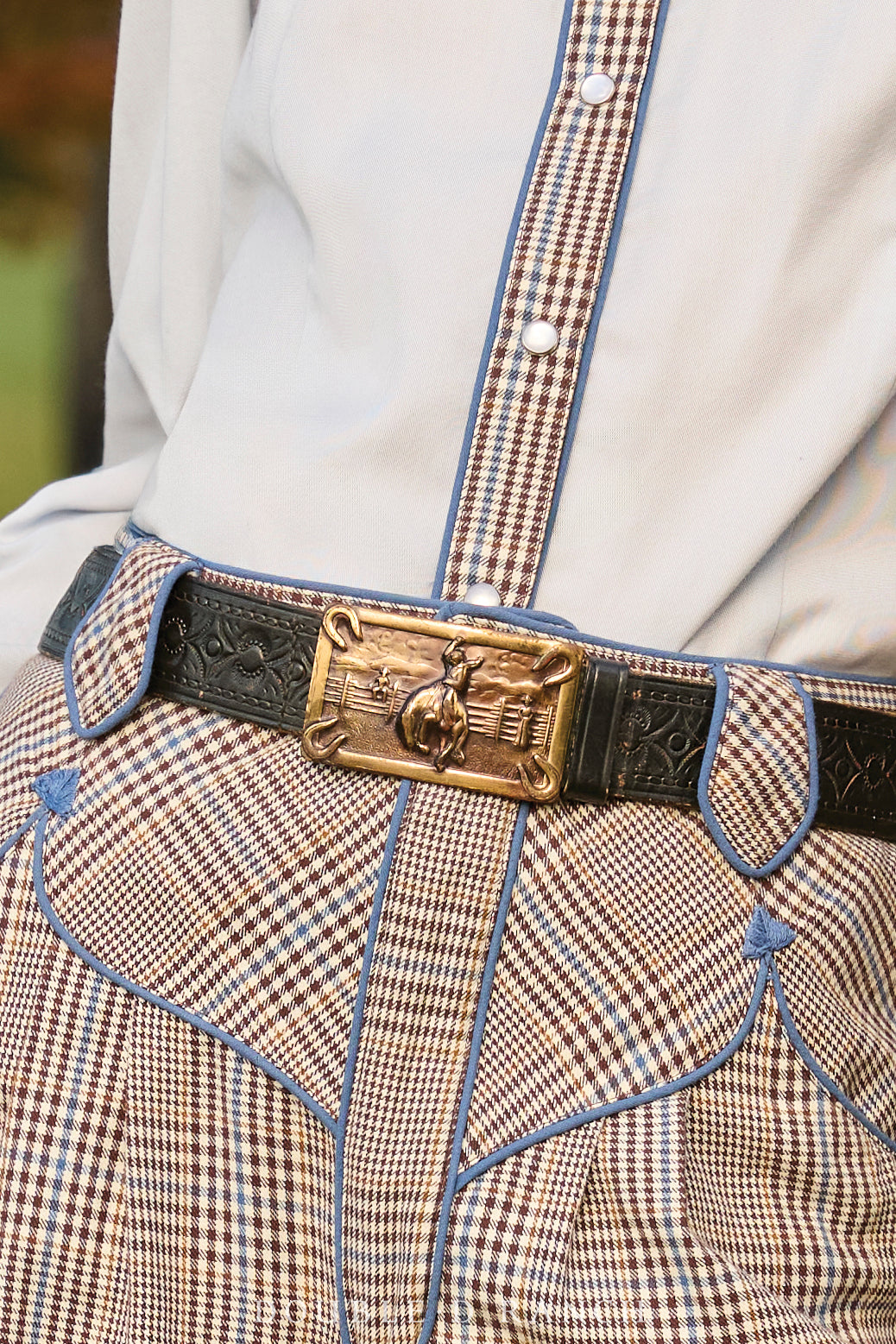 Belt, A Vintage, Buckle, Western, Bucking Bronc With Horseshoe Corners, Original Strap, Vintage, 819