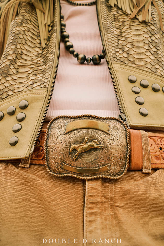 Belt, A Vintage, Buckle, Western, Bronc Rider, Hallmark, Vintage, 1000