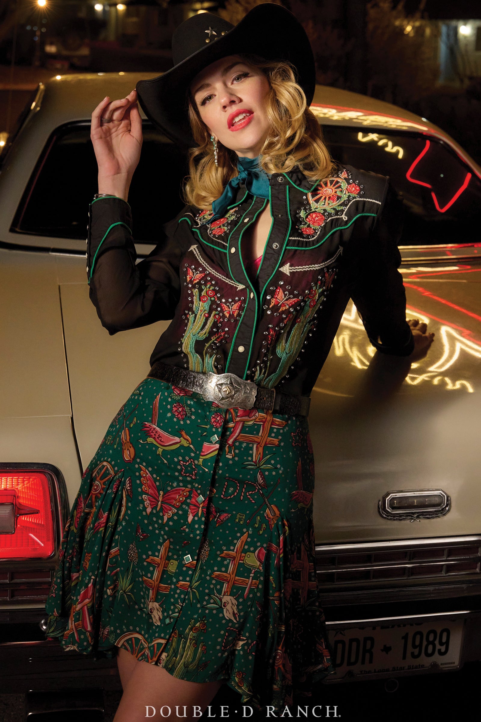 Skirt, Rhinestone Suits & Cowboy Boots
