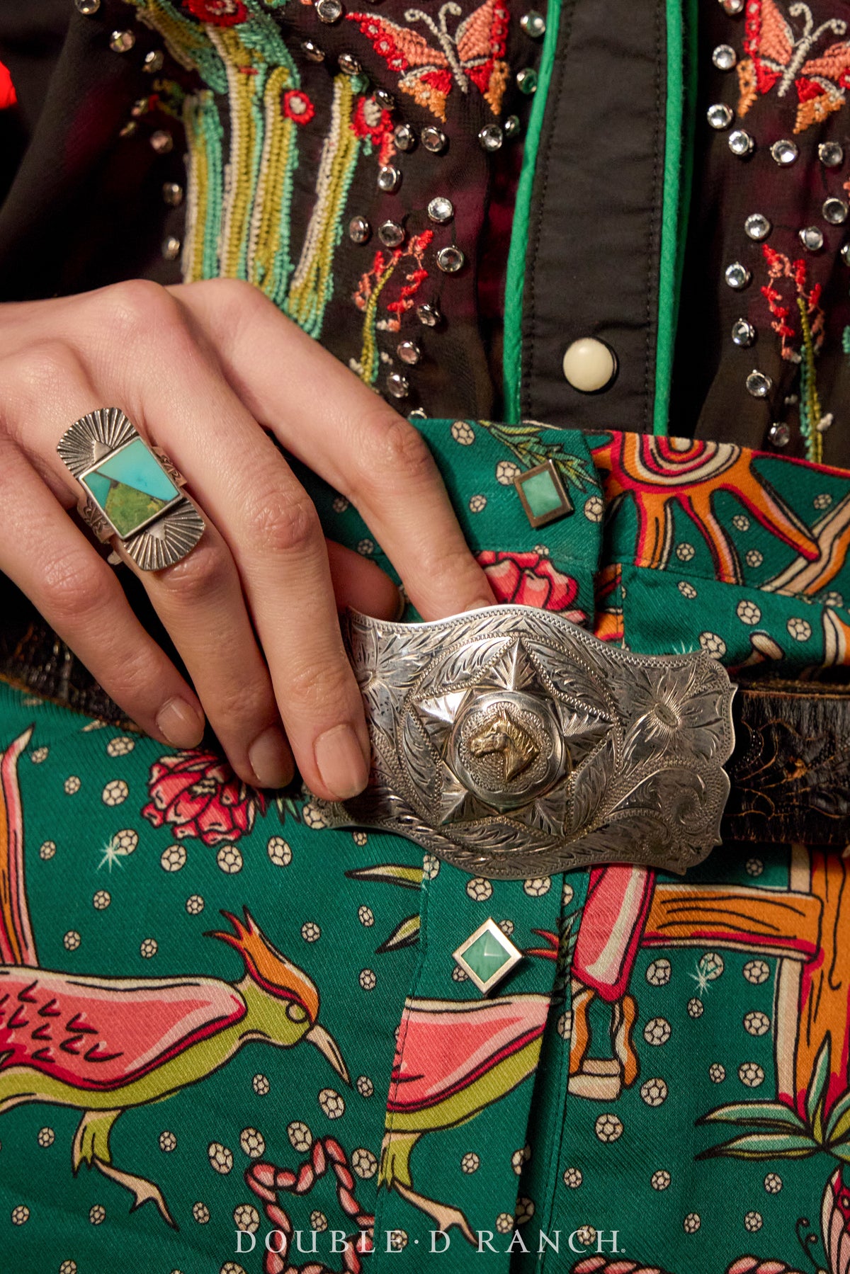 Ring, Jesse Robbins, Inlay, Turquoise, Hallmark, Contemporary, 1377