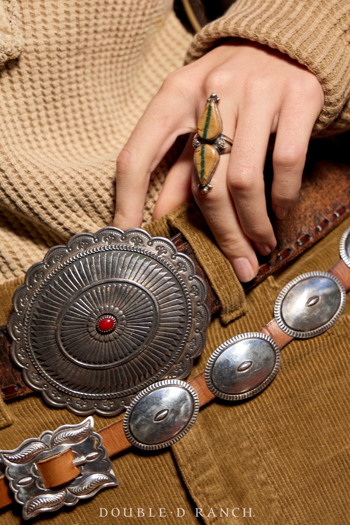 Belt, A Vintage, Concho, Clean Oval Stampwork, Hallmark, Vintage ‘70s, 836