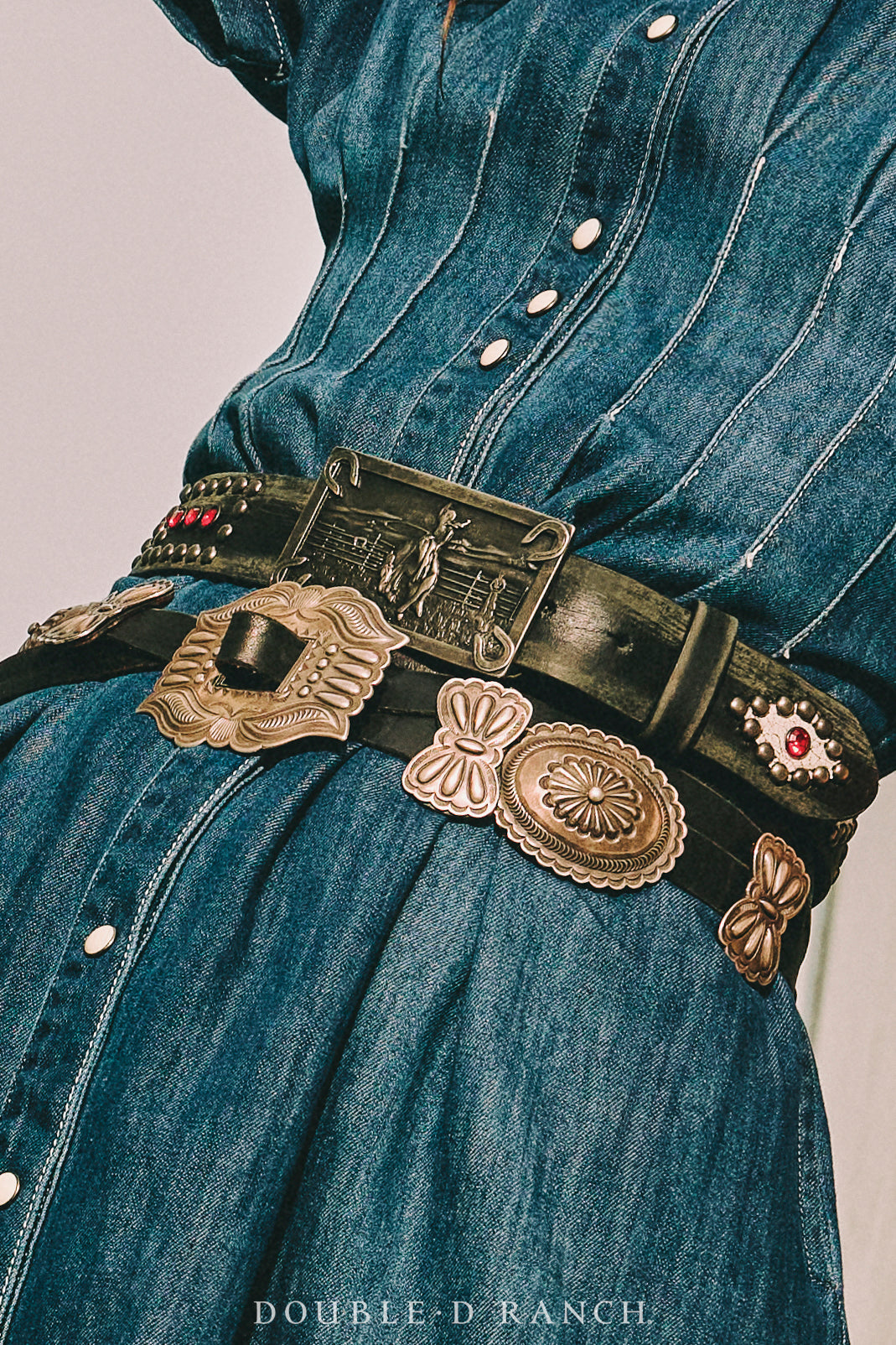 Belt, A Vintage, Concho, Turquoise, 2rd Phase Revival, Harry Morgan Hallmark, Vintage, 595