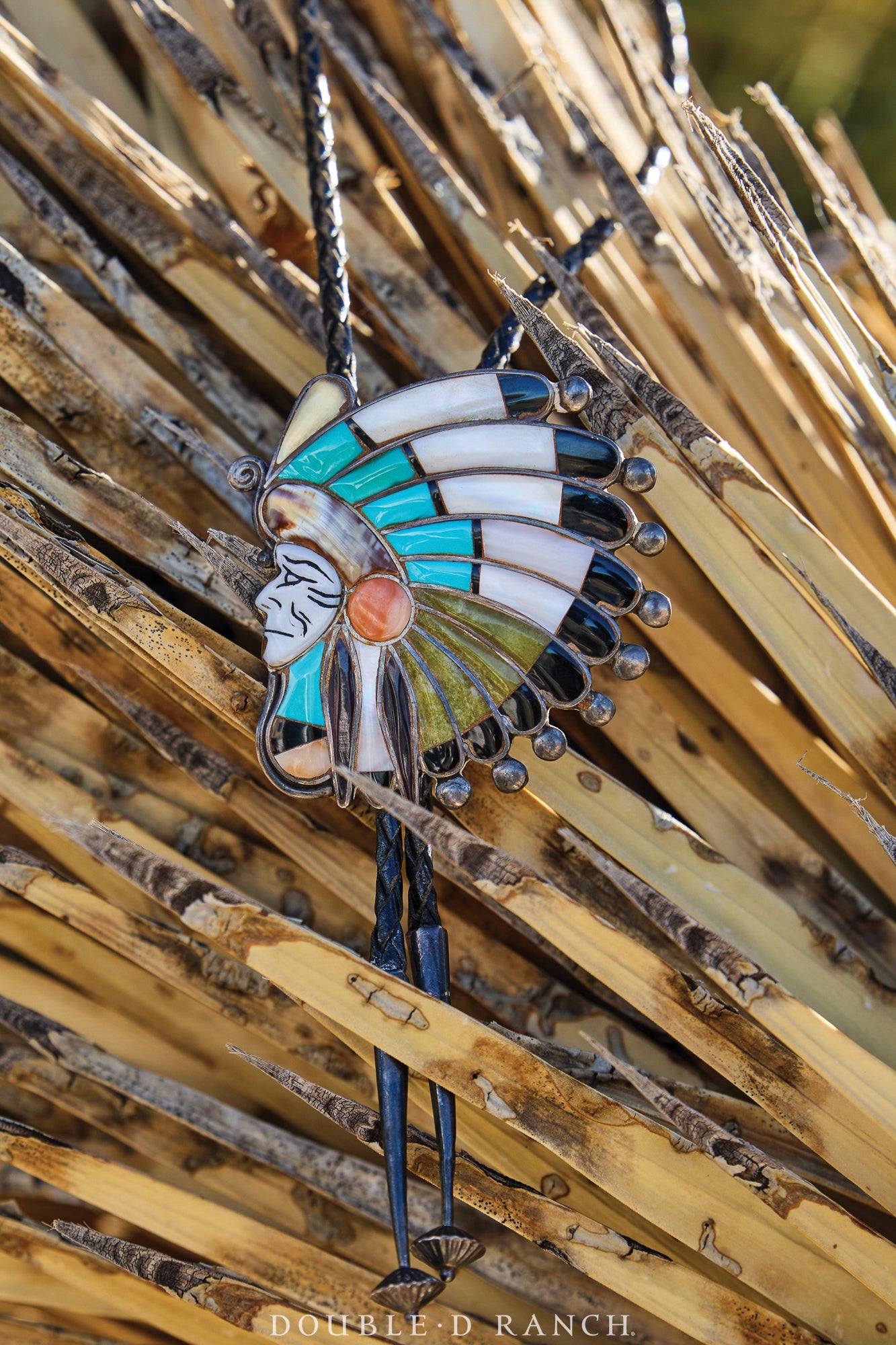 Bolo, Novelty, Channel Inlay, Comanche, Quam, Hallmark, Vintage, 3571