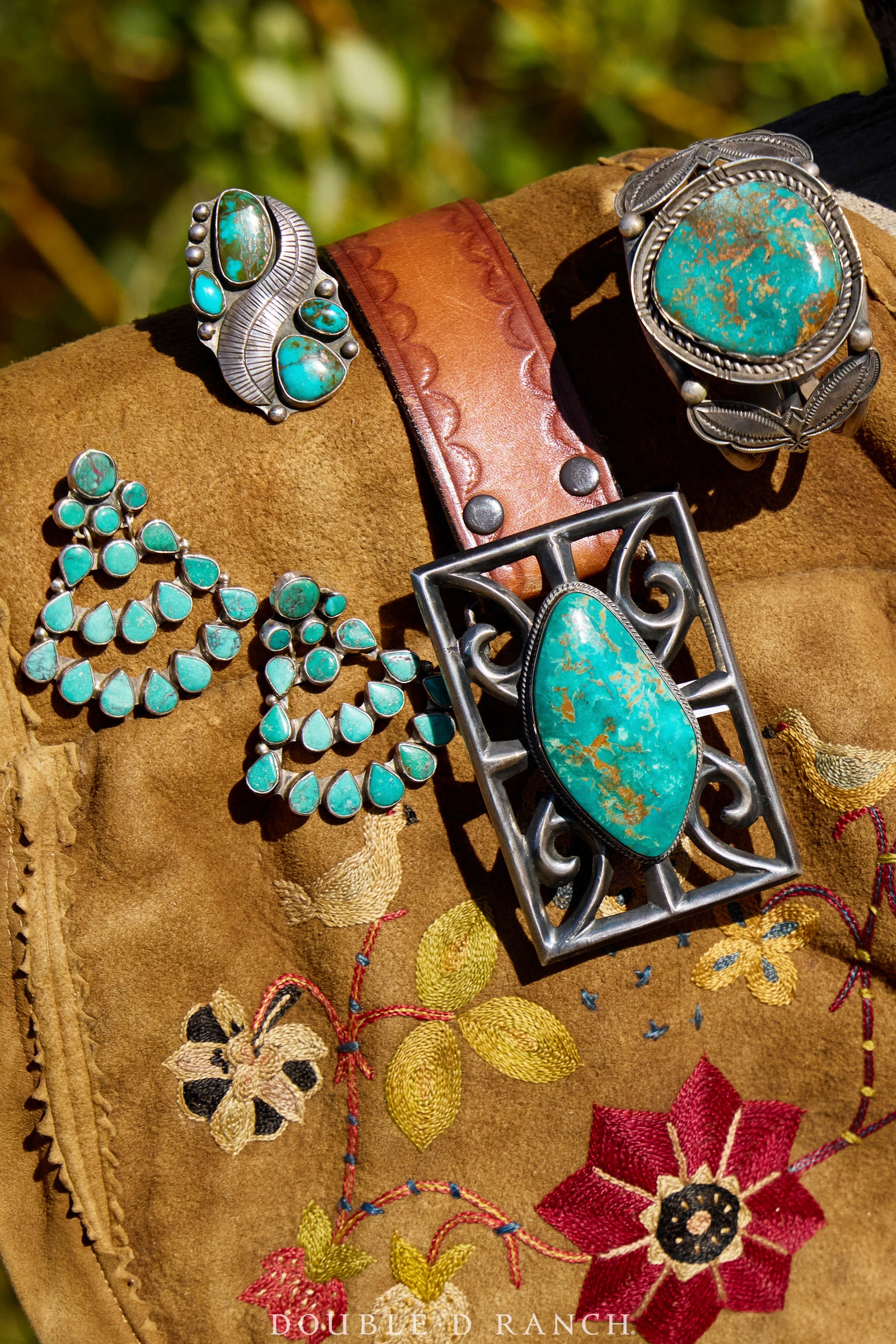 Ring, Turquoise, Feather Applique, Hallmark, Vintage, 995