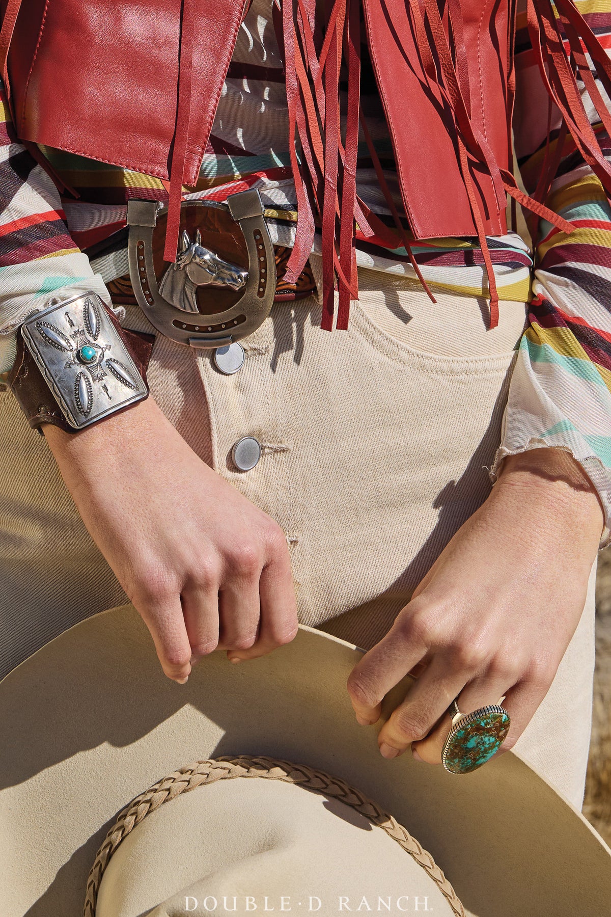 Belt, A Vintage, Buckle, Enamel, Horseshoe & Horse, Vintage, 770