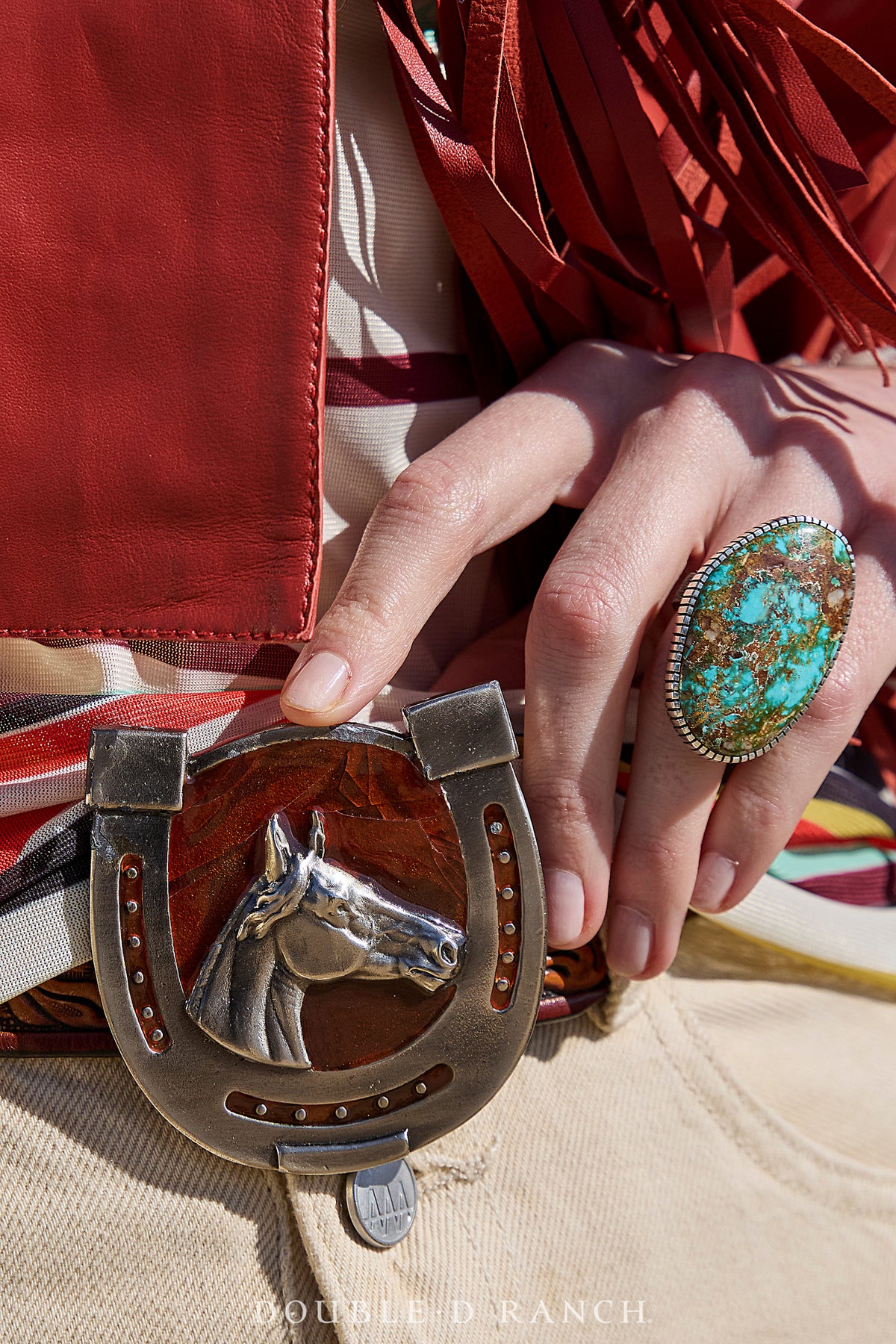 Belt, A Vintage, Buckle, Enamel, Horseshoe & Horse, Vintage, 770