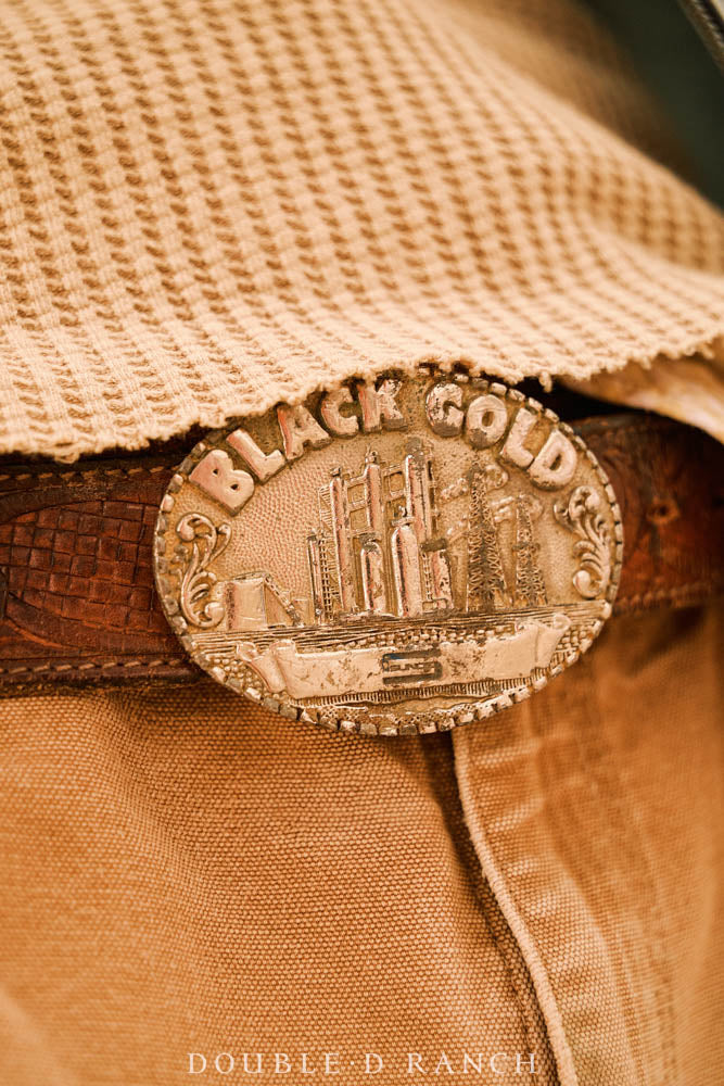 Belt, A Vintage, Buckle, Western, Roughneck Rodeo, Black Gold, Vintage, 1004