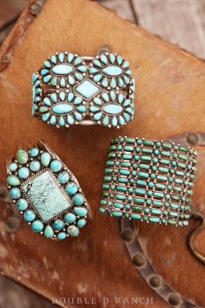 Cuff, Cluster, Turquoise, Unusual Layout, Vintage, ‘60s, 3198