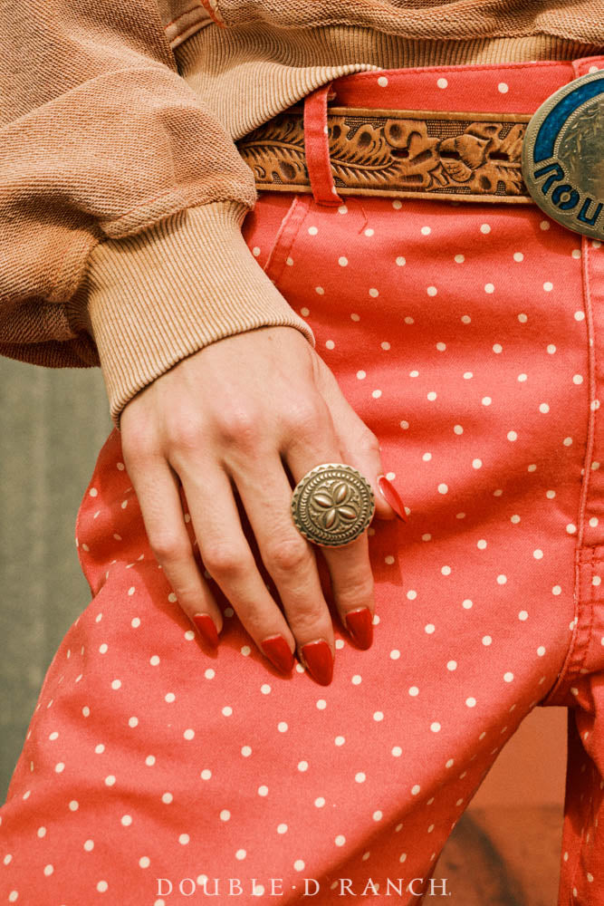 Ring, Concho, Sterling Silver, Stampwork, Hallmark, Contemporary, 1281