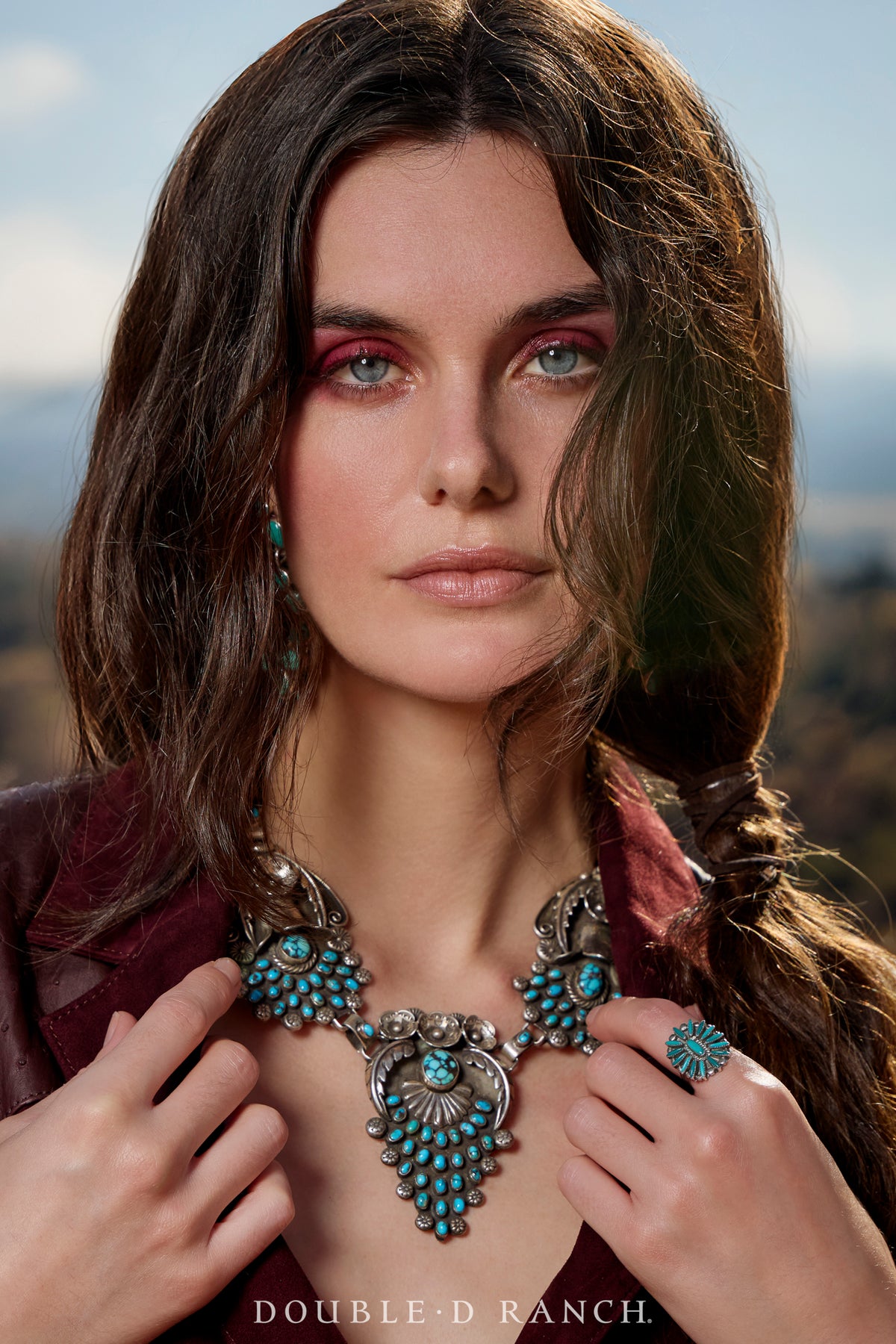 Necklace, Statement, Turquoise, Rare Pendant Shapes with Handmade Chain, Hallmark, Vintage, 3622