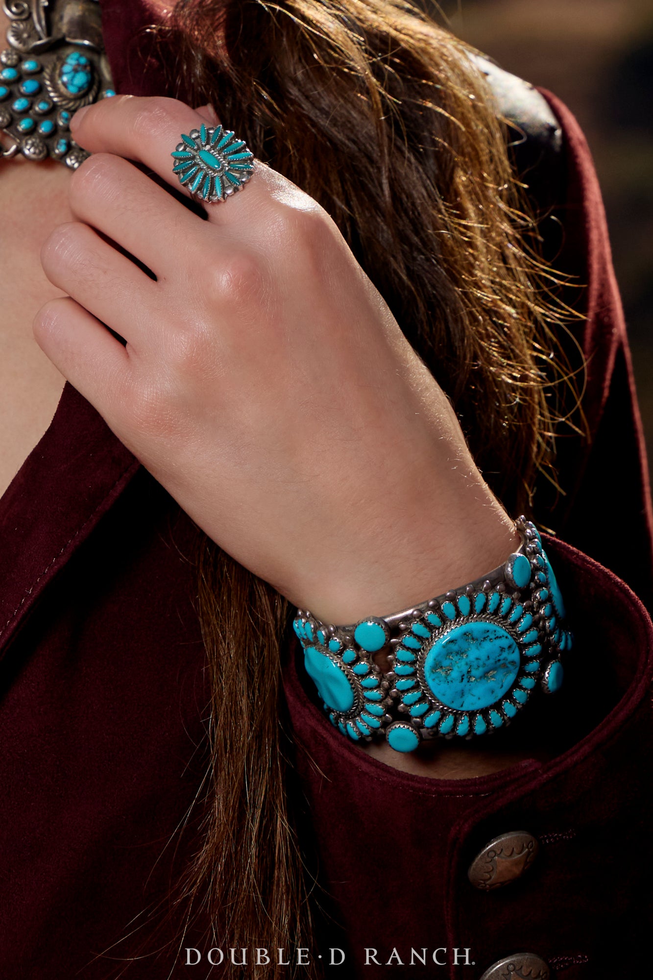 Cuff, Cluster, Turquoise, Unusual, Hallmark, Vintage, 3469