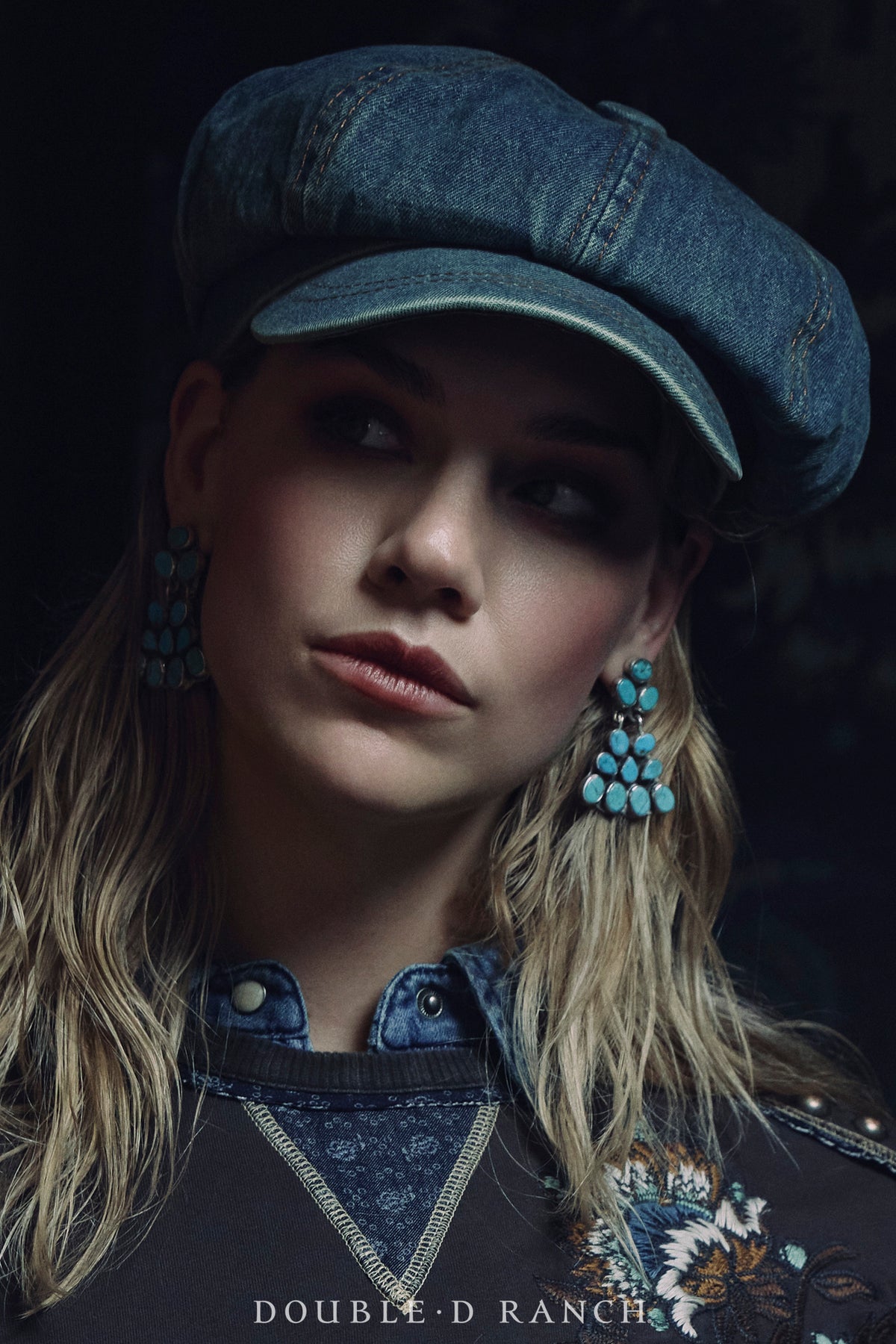 Earrings, Oscar Betz, Fan , Turquoise, Oscar Betz Hallmark, Contemporary, 2035