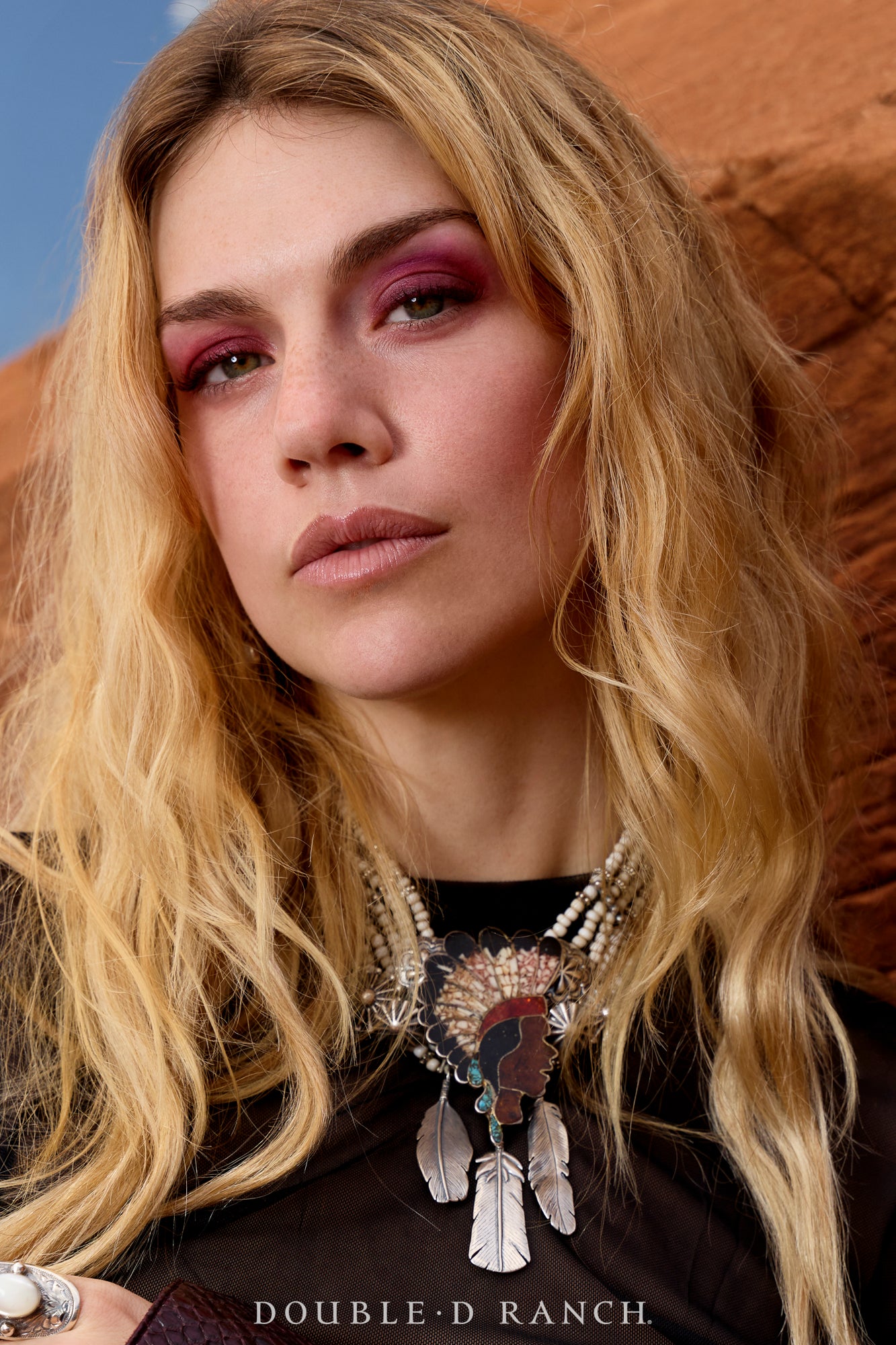 Necklace, Mummy's Bundle, by Double D Ranch, Inlay Indian Chief, 101