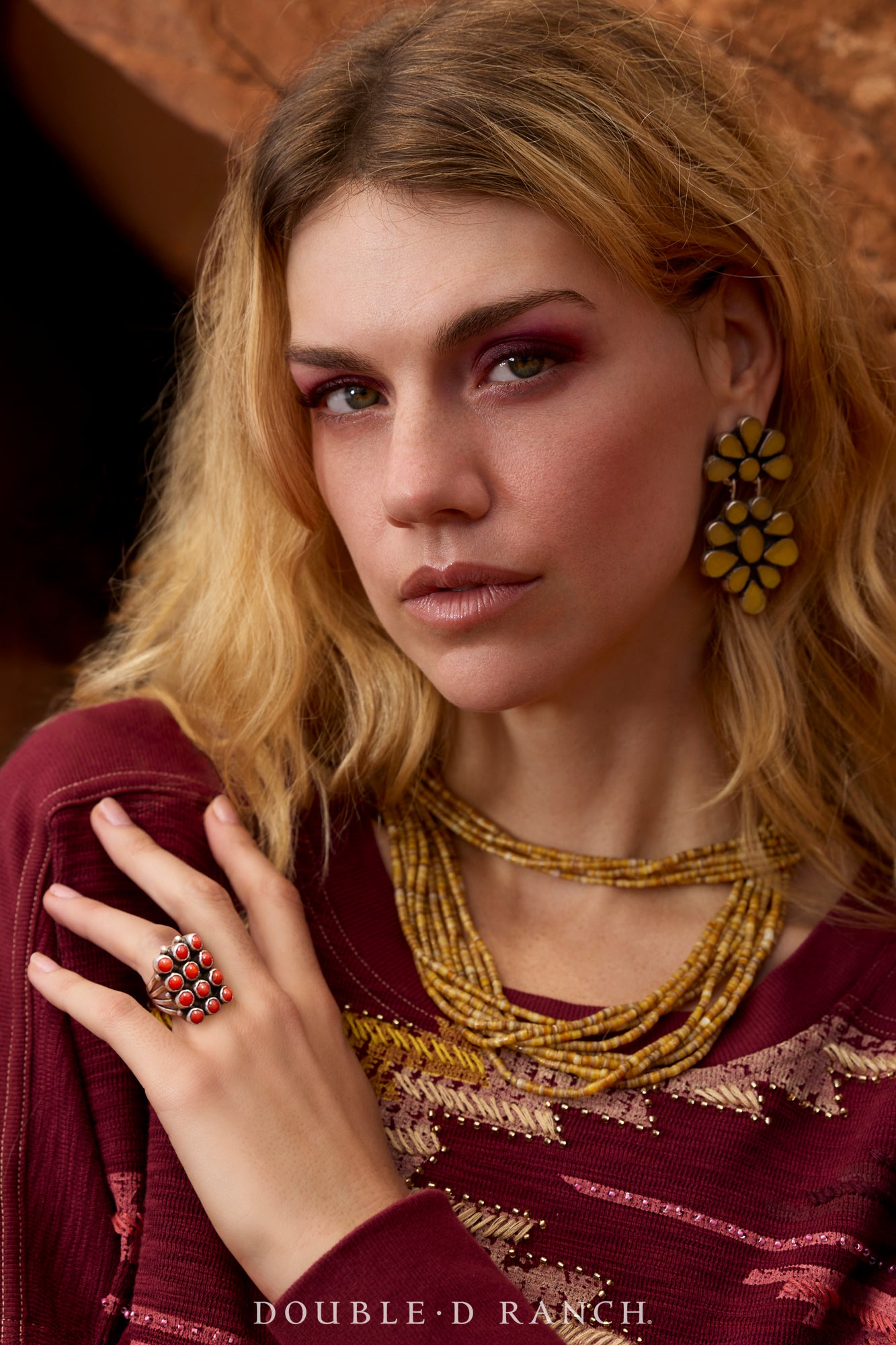 Necklace, Natural Stone, Heishi, Gold Lip Shell, 10 Strand with Earrings, 24," Artisan, Contemporary, 3540