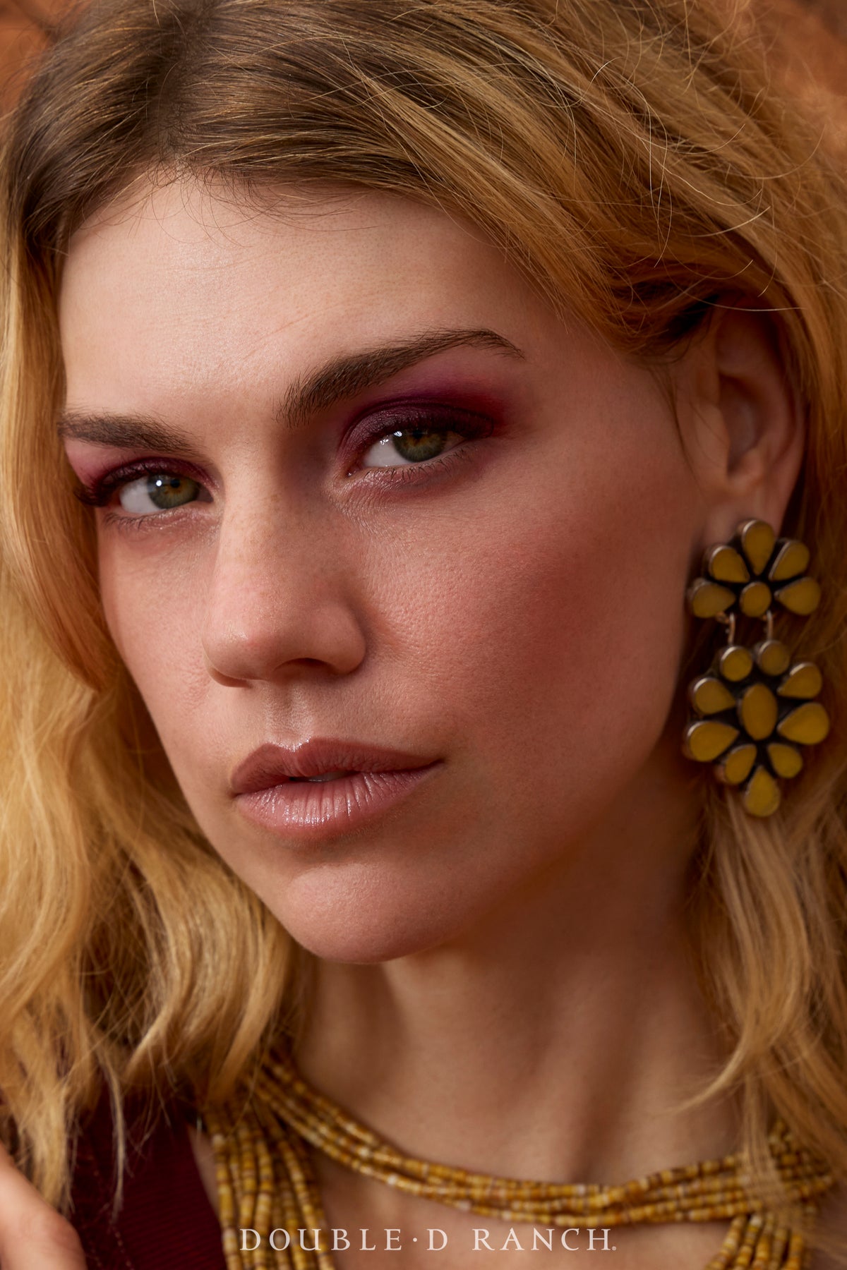 Earrings, Oscar Betz, Triangle, Jasper, Hallmark, 2145