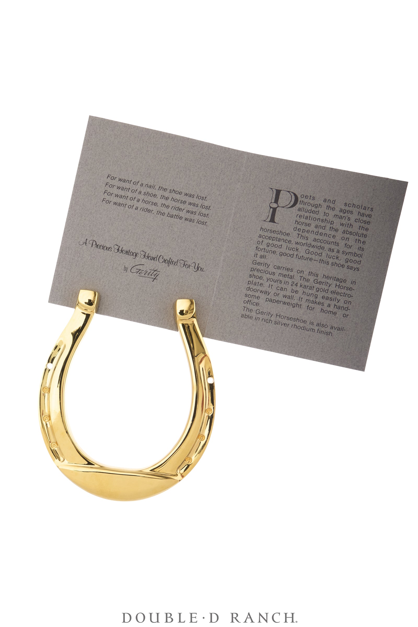 Art, Sculpture, Horseshoe, 24K Gold Electroplate, Hallmark, New Old Stock, 1370