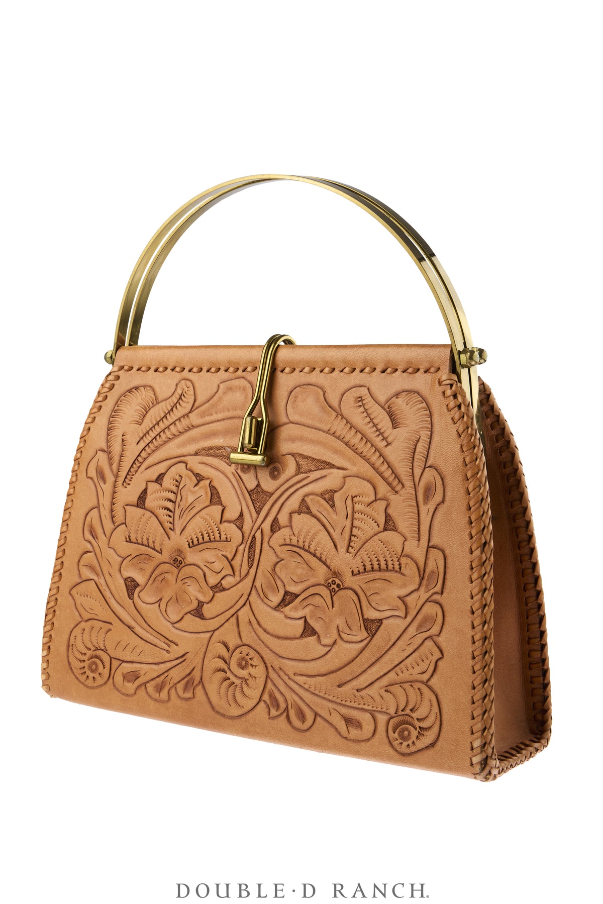 Bag, Handbag, Hand-tooled Leather, Vintage, 1473