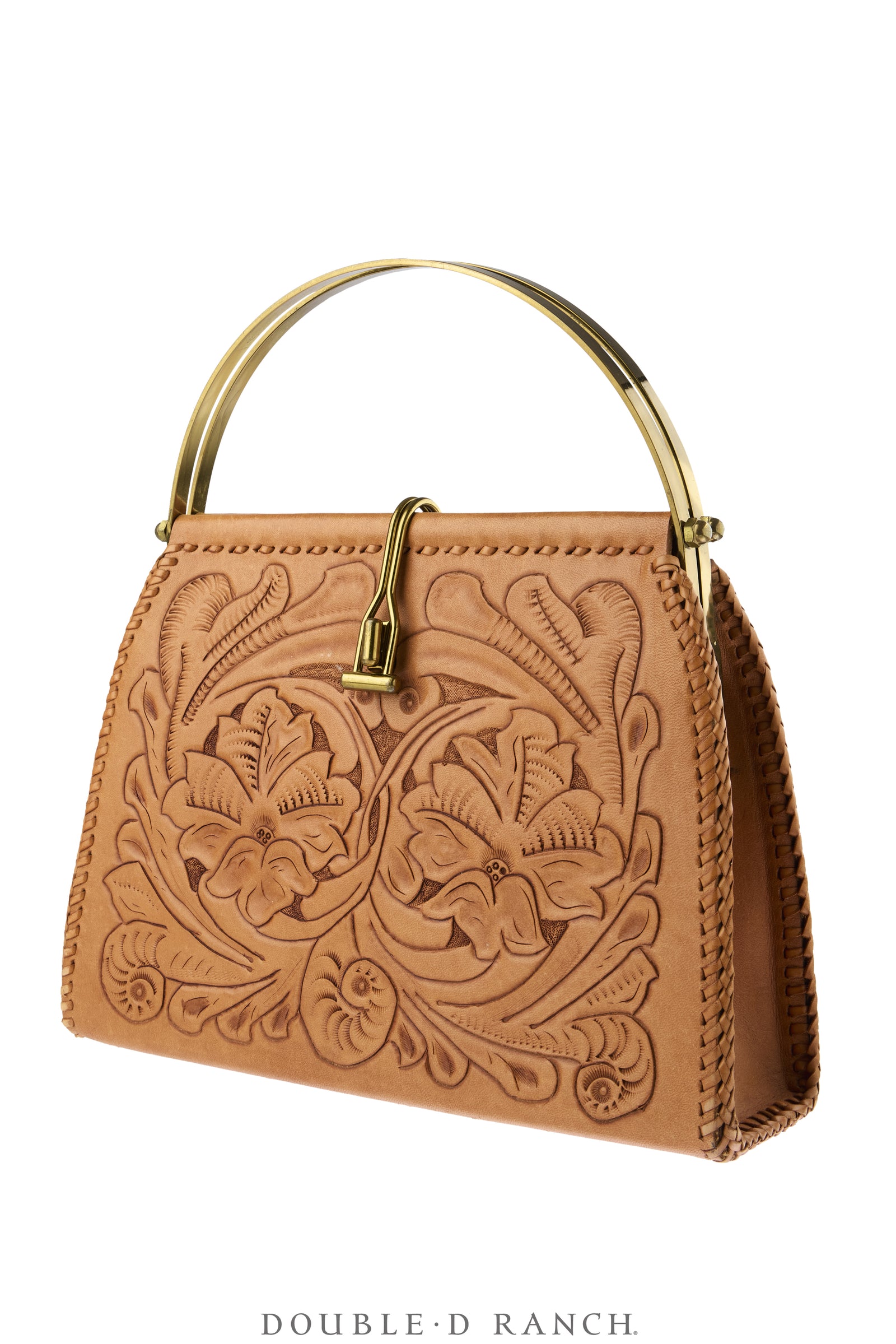 Bag, Handbag, Hand-tooled Leather, Vintage, 1473