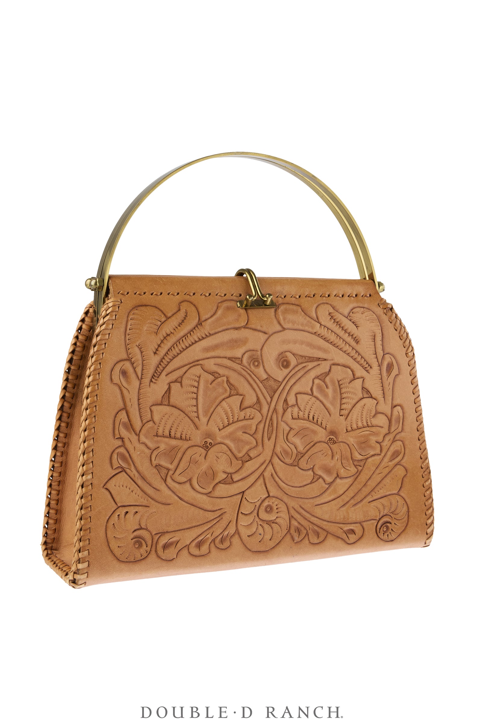 Bag, Handbag, Hand-tooled Leather, Vintage, 1473