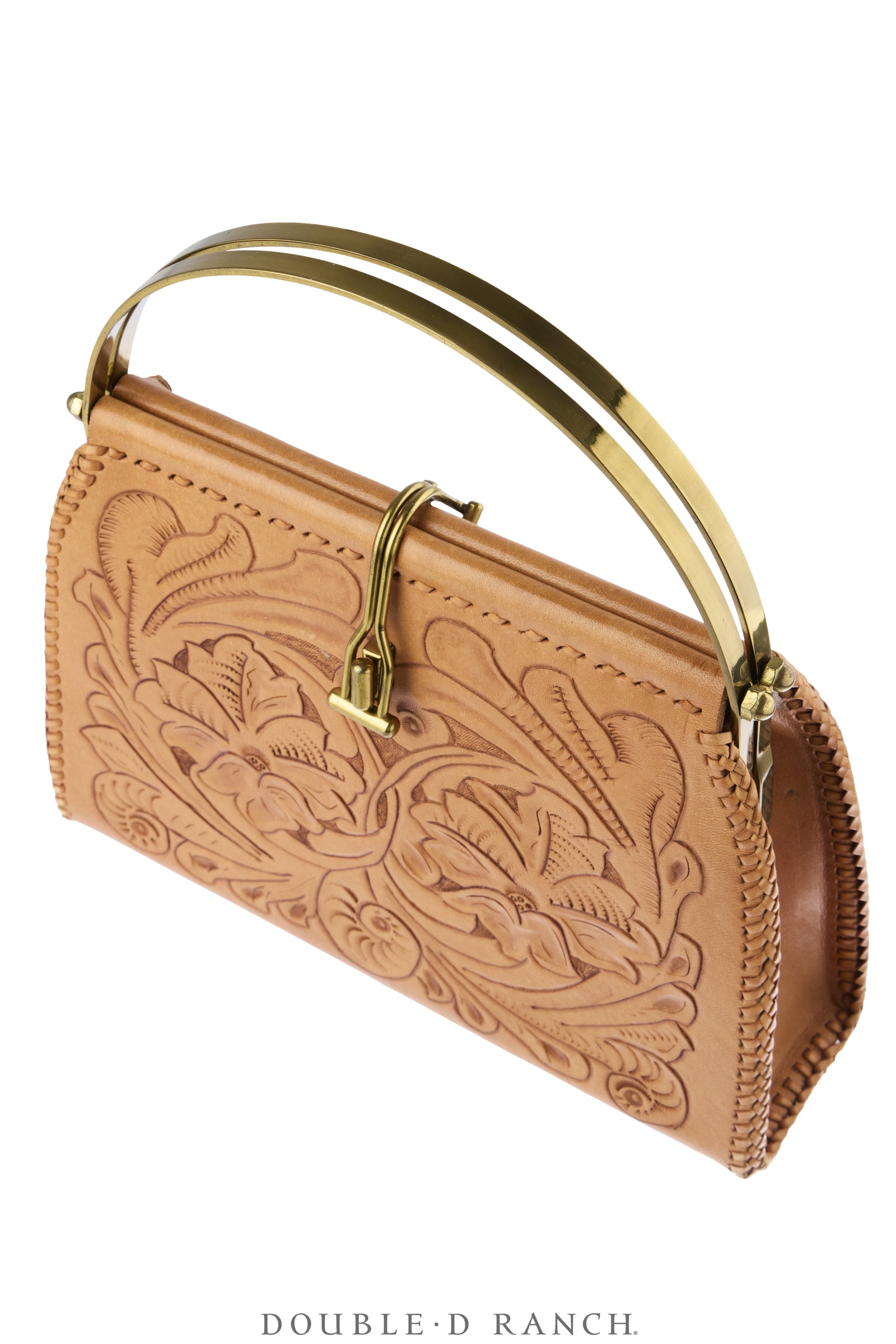 Bag, Handbag, Hand-tooled Leather, Vintage, 1473