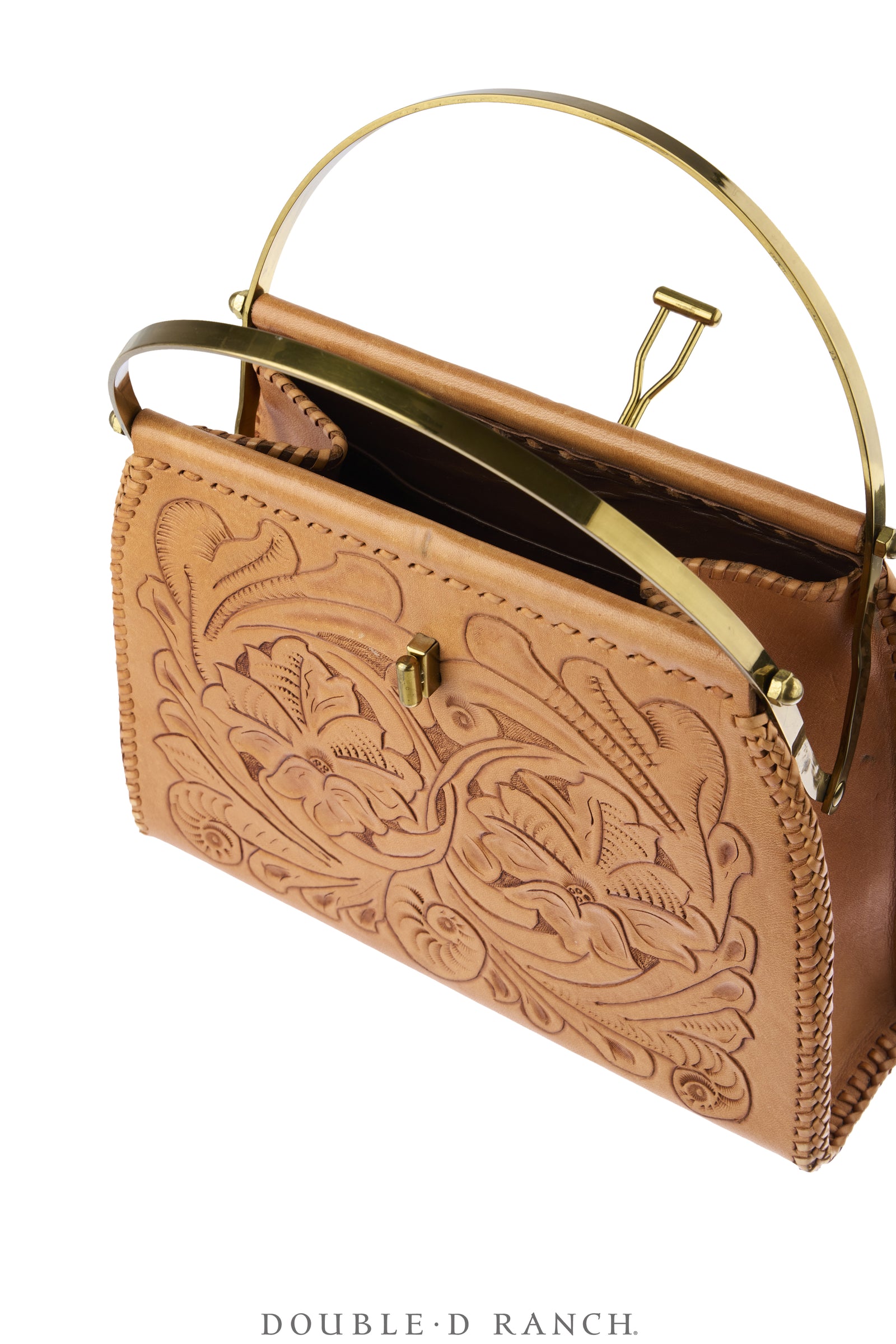 Bag, Handbag, Hand-tooled Leather, Vintage, 1473