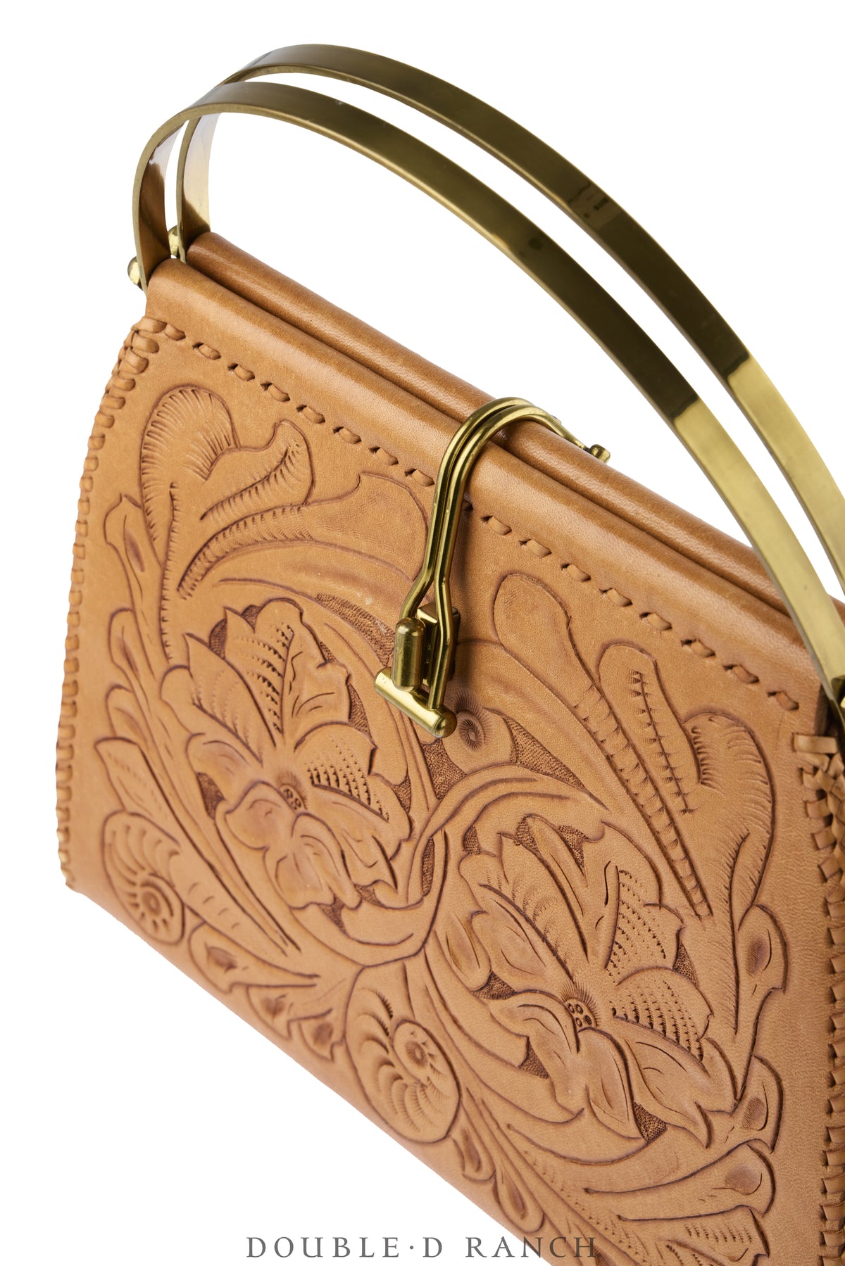 Bag, Handbag, Hand-tooled Leather, Vintage, 1473