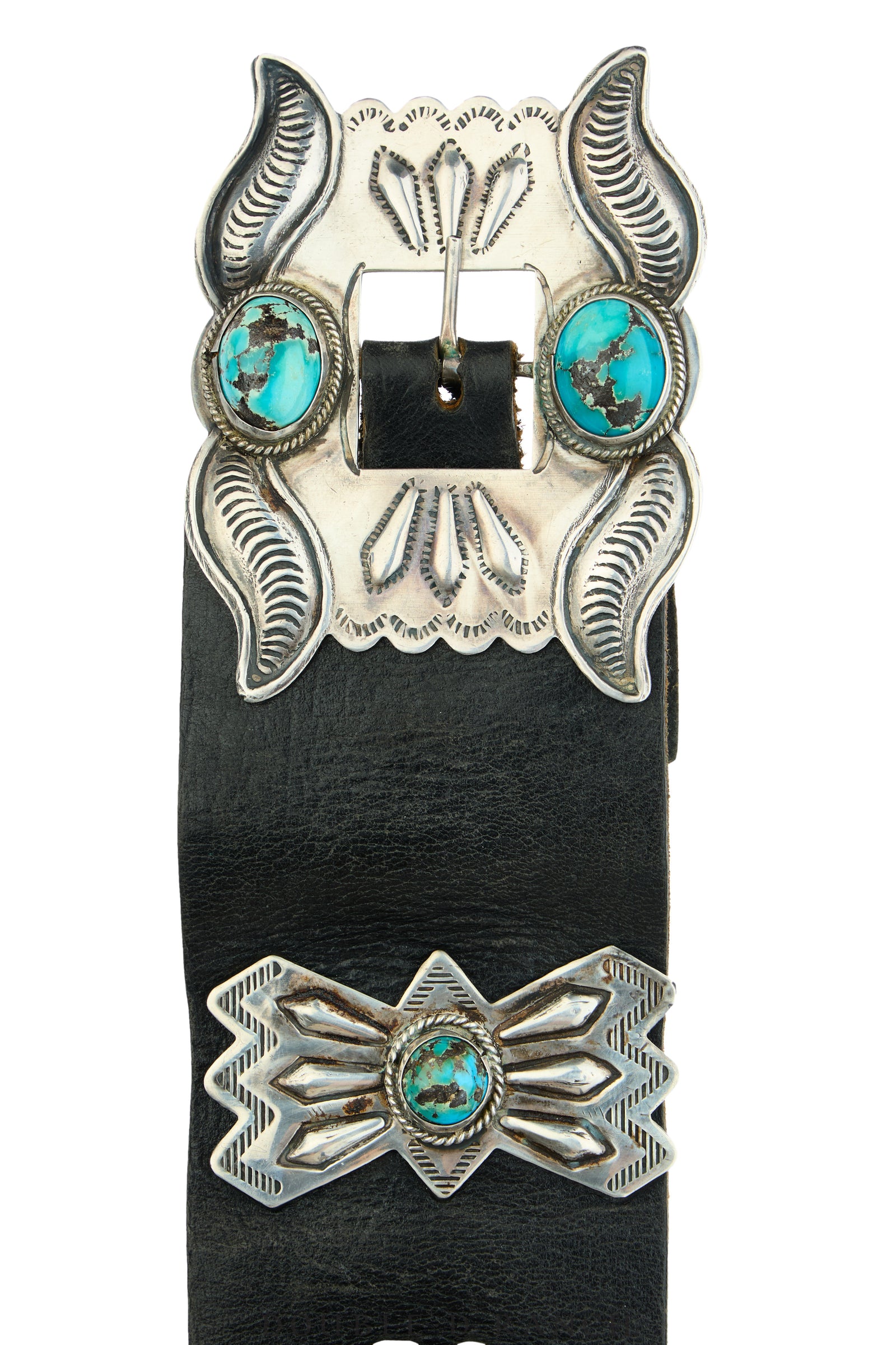 Belt, A Vintage, Concho, Turquoise, Wide Scalloped Band, Estate, Vintage, 1042