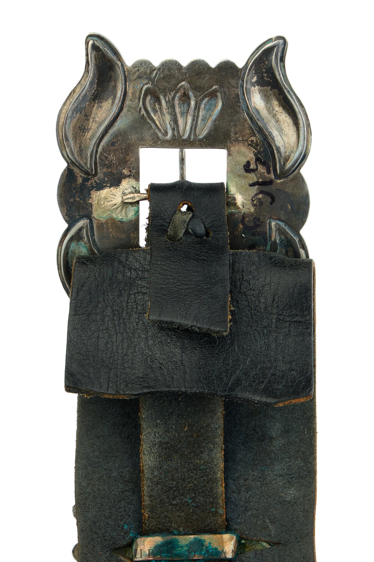Belt, A Vintage, Concho, Turquoise, Wide Scalloped Band, Estate, Vintage, 1042