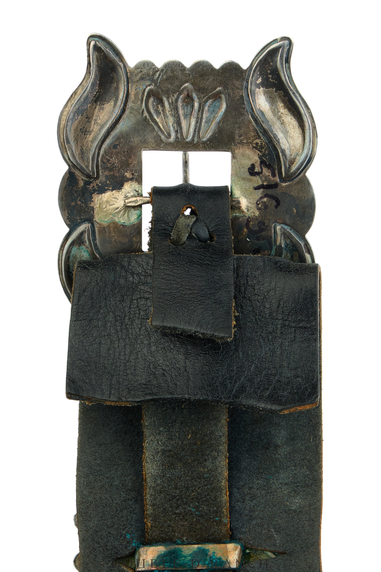 Belt, A Vintage, Concho, Turquoise, Wide Scalloped Band, Estate, Vintage, 1042