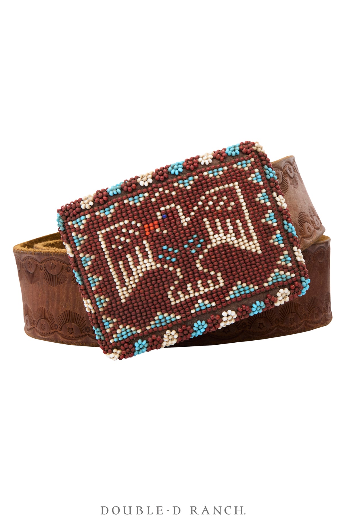 Belt, A Vintage, Buckle, Beaded, Thunderbird Motif, Vintage, 1180