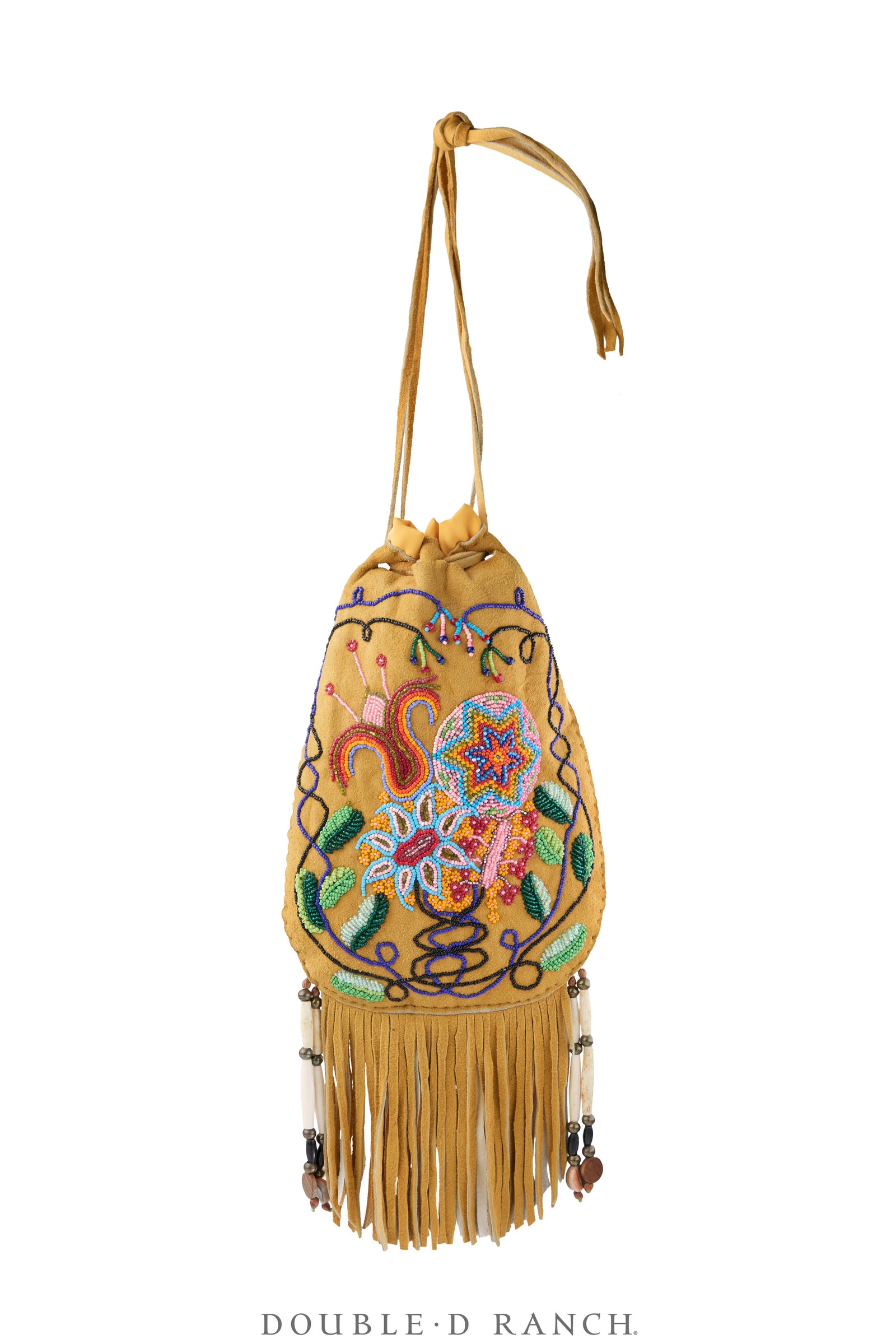 Bag, Beaded Possibles, Woodlands, Floral Motifs, Vintage ‘70s, 1403