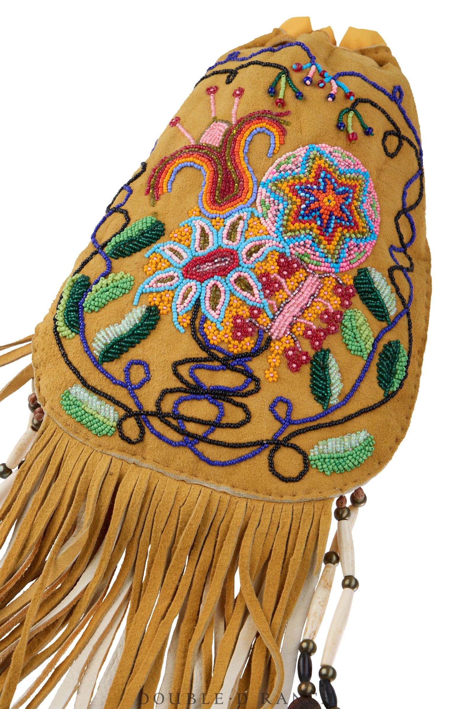 Bag, Beaded Possibles, Woodlands, Floral Motifs, Vintage ‘70s, 1403