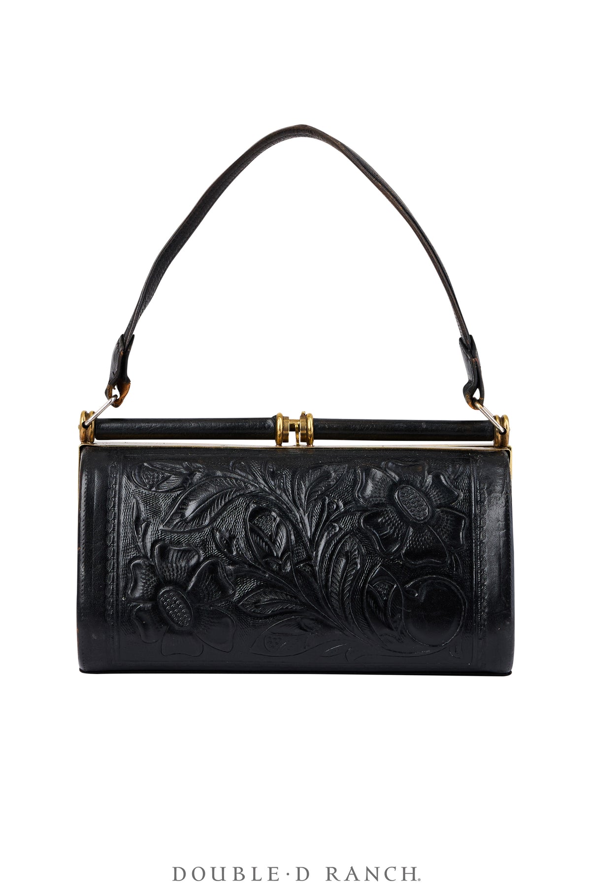 Bag, Tooled Leather, Frame Bag, Unique Closure, Vintage, 1440