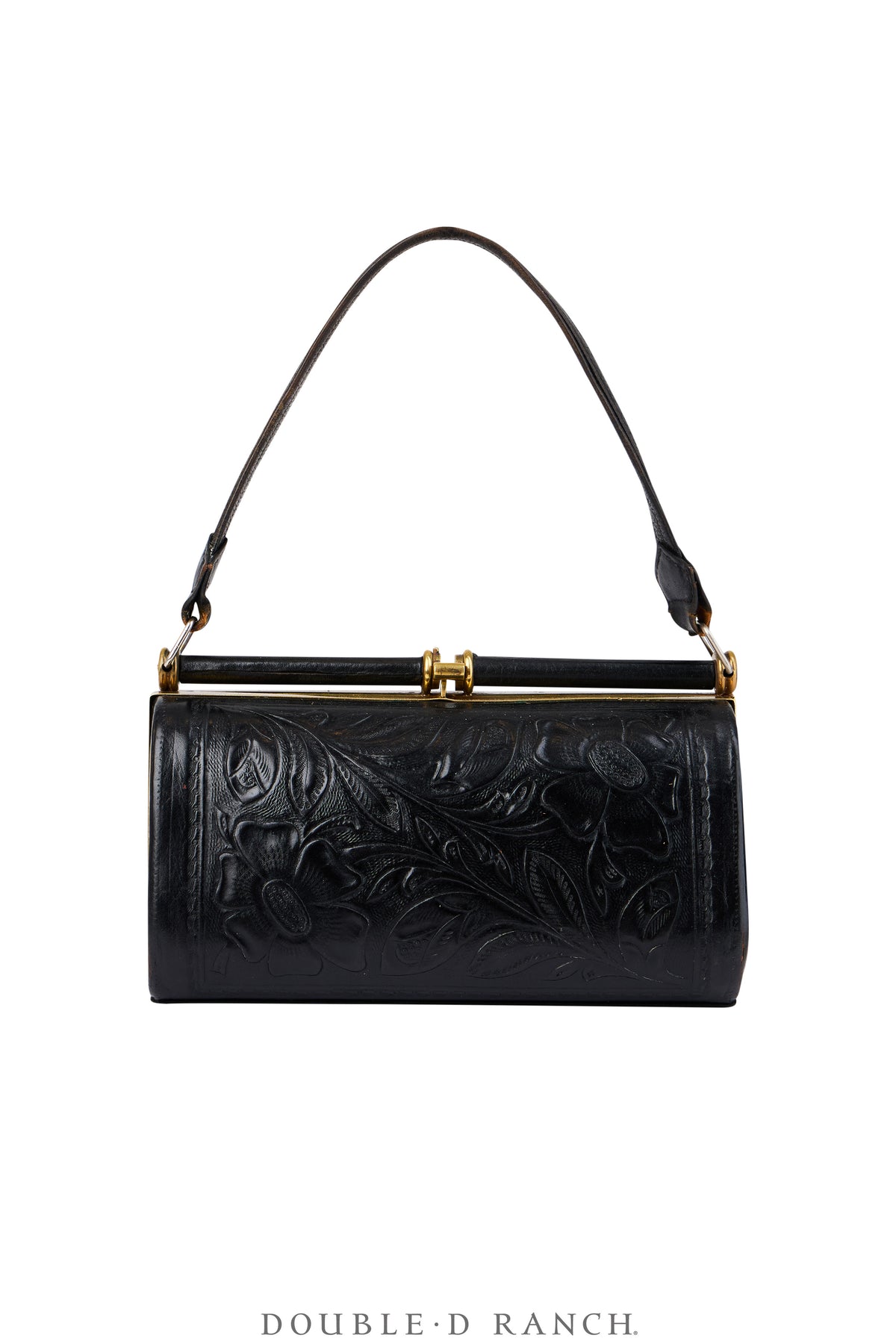 Bag, Tooled Leather, Frame Bag, Unique Closure, Vintage, 1440