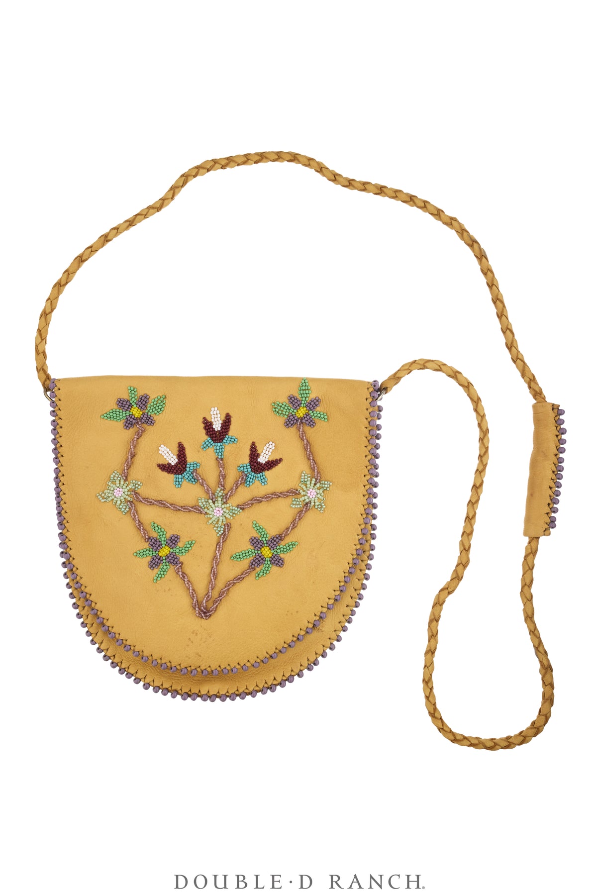 Bag, Native American Beaded, Shoulder, Deerskin, Hallmark, Vintage, 1489