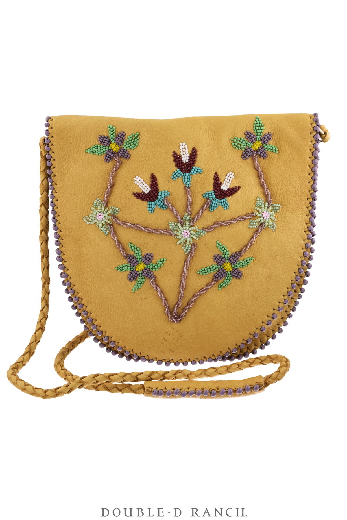 Bag, Native American Beaded, Shoulder, Deerskin, Hallmark, Vintage, 1489