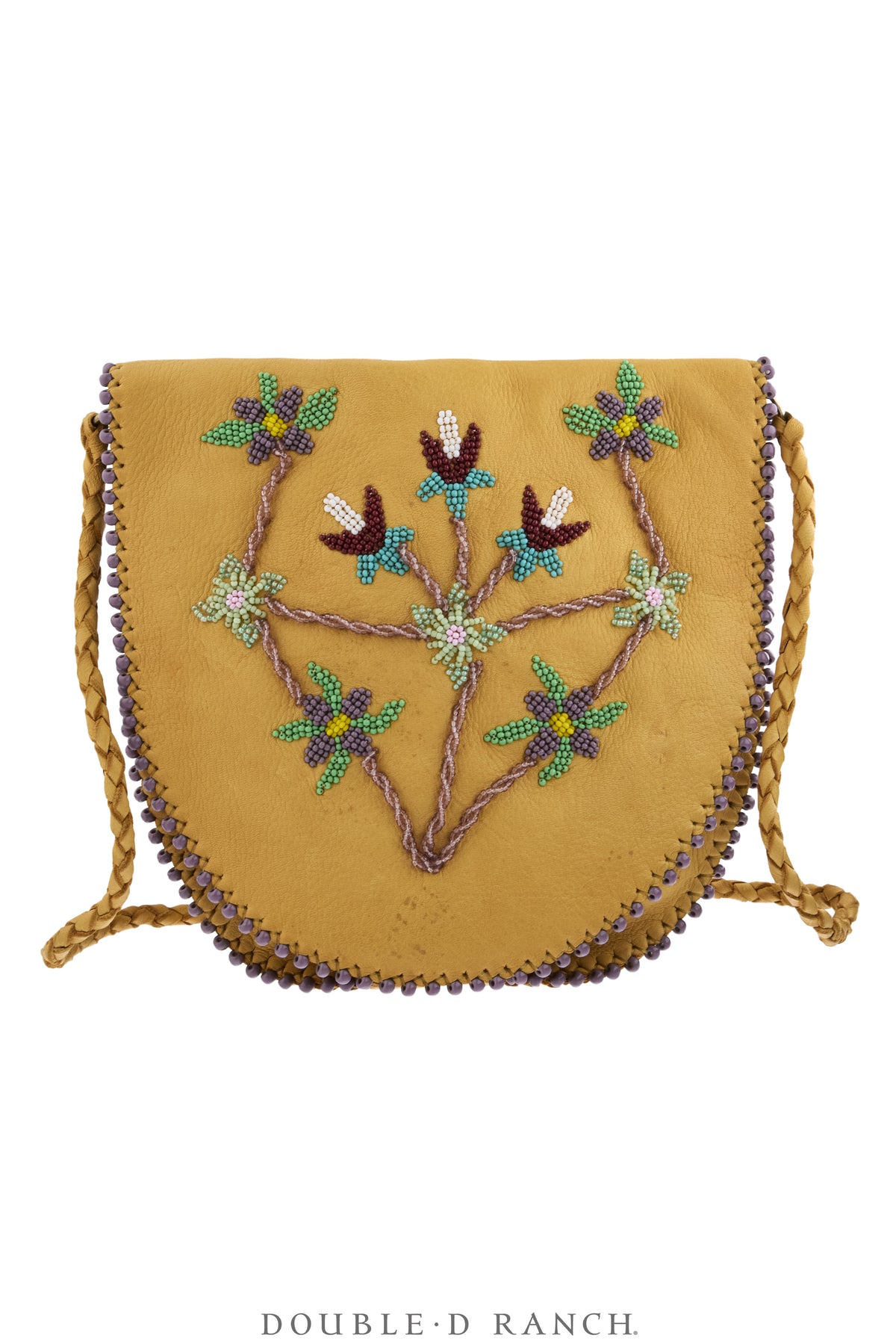 Bag, Native American Beaded, Shoulder, Deerskin, Hallmark, Vintage, 1489