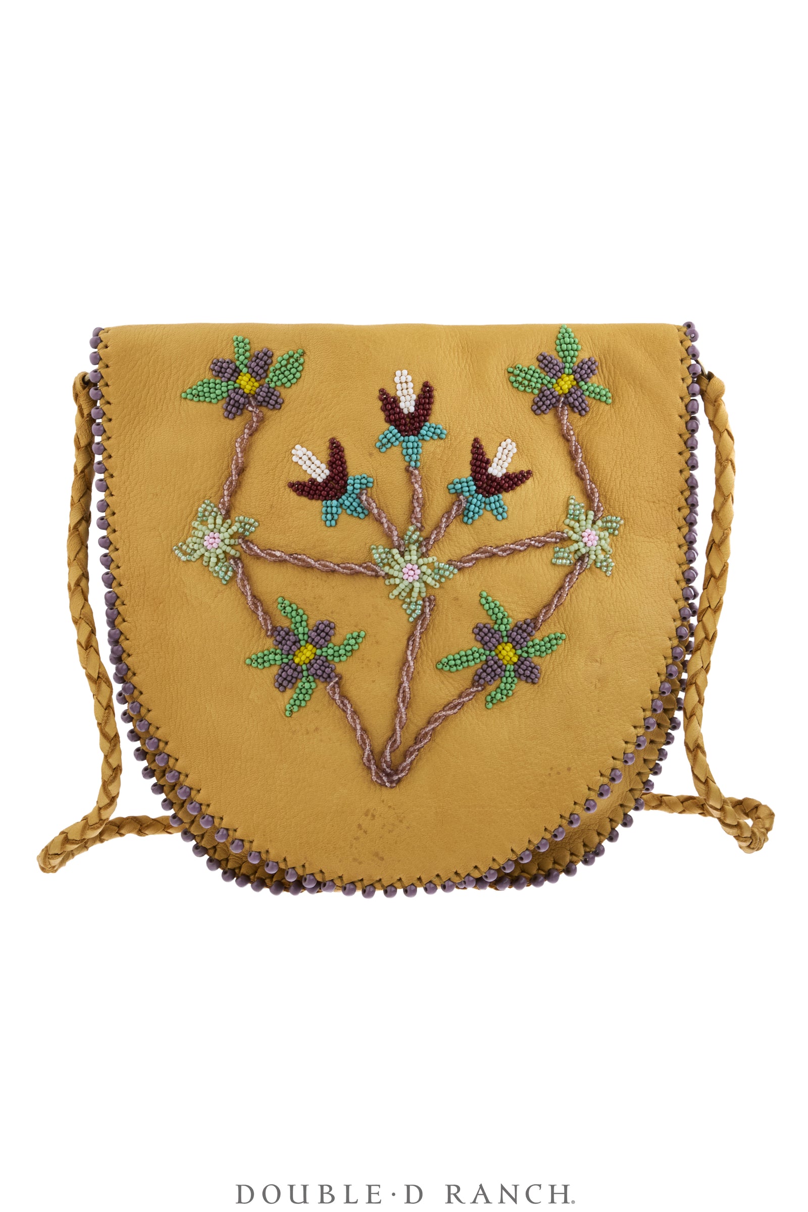 Bag, Native American Beaded, Shoulder, Deerskin, Hallmark, Vintage, 1489