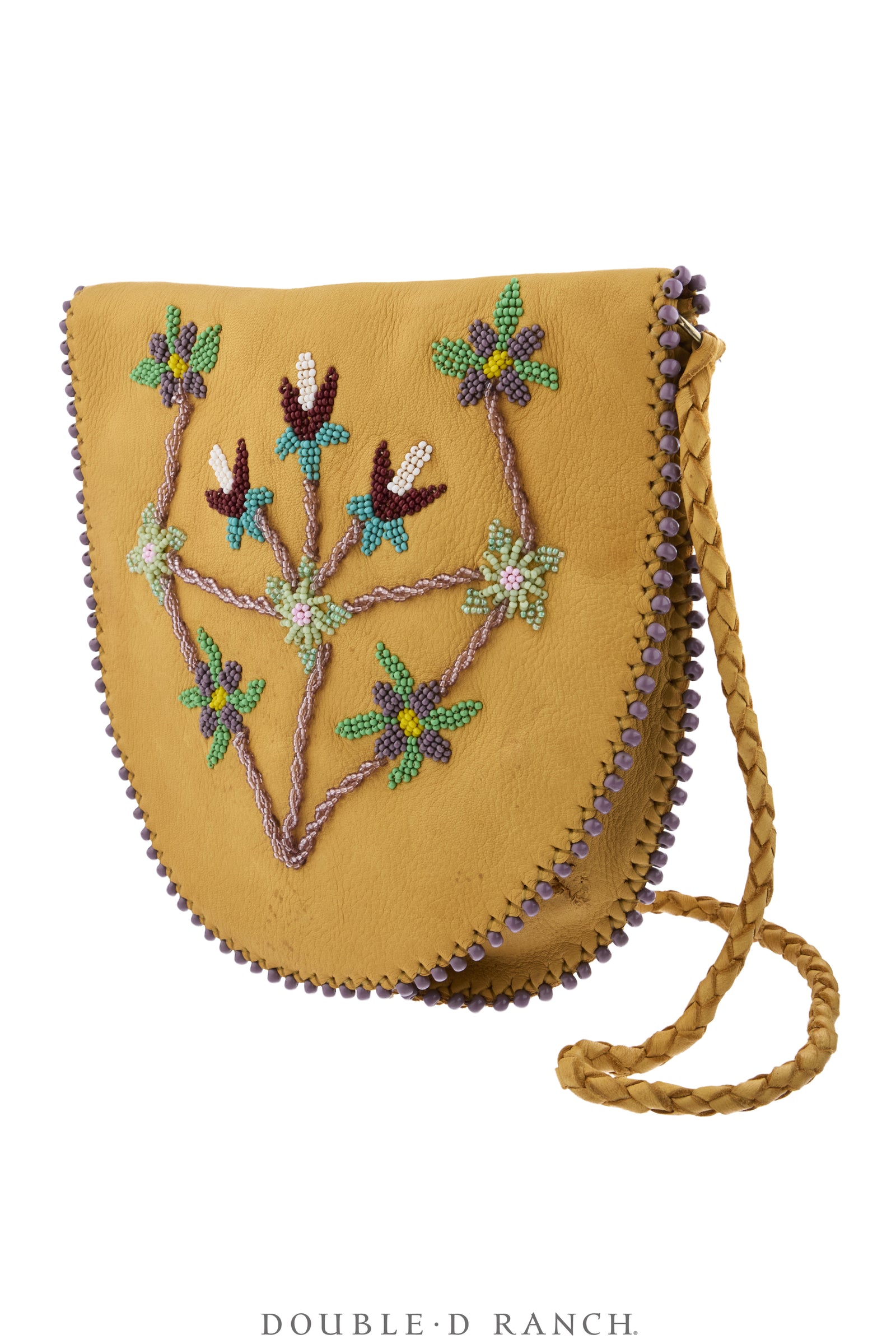 Bag, Native American Beaded, Shoulder, Deerskin, Hallmark, Vintage, 1489