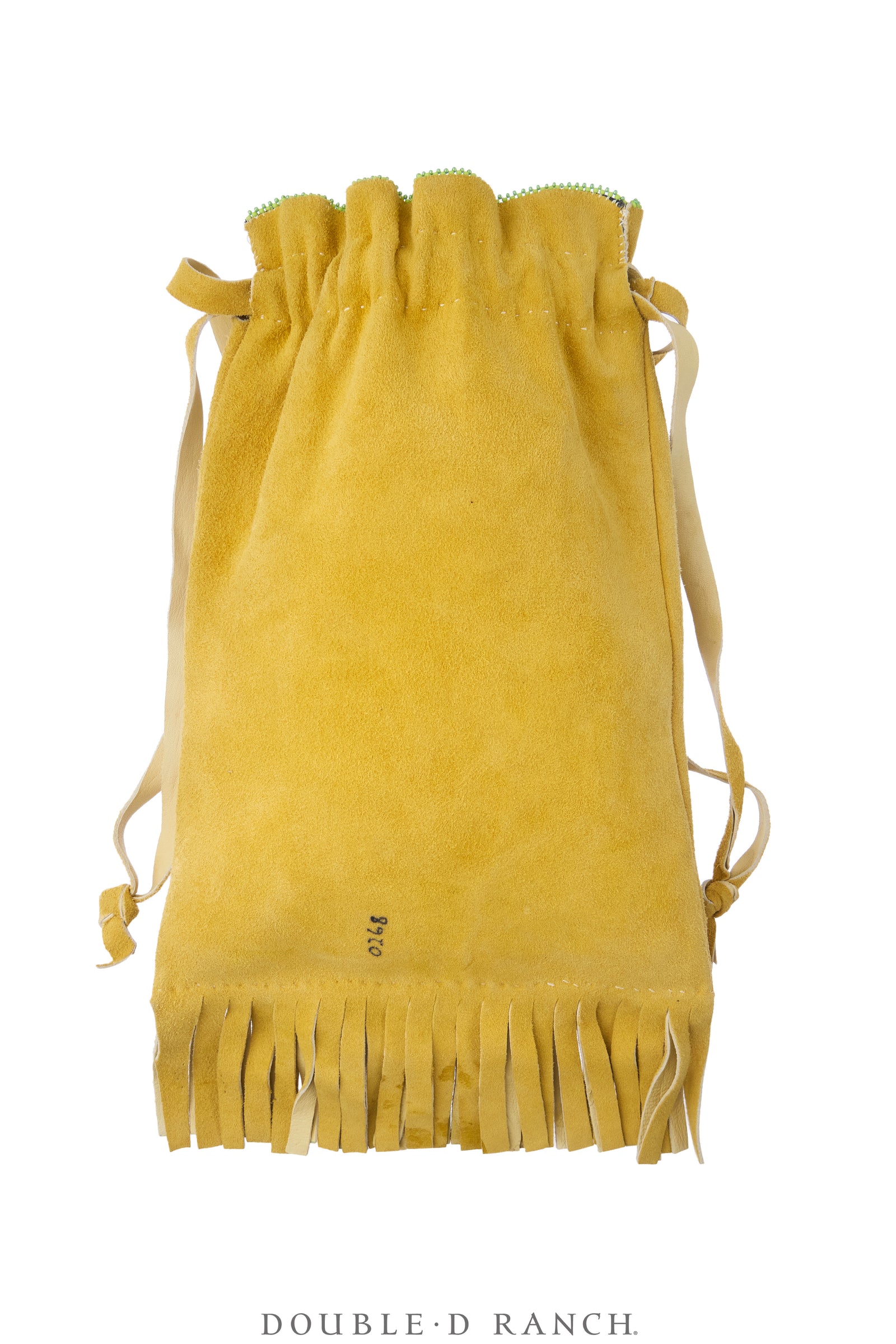 Bag, Drawstring, Deerskin, Floral Beadwork, Vintage, 1499