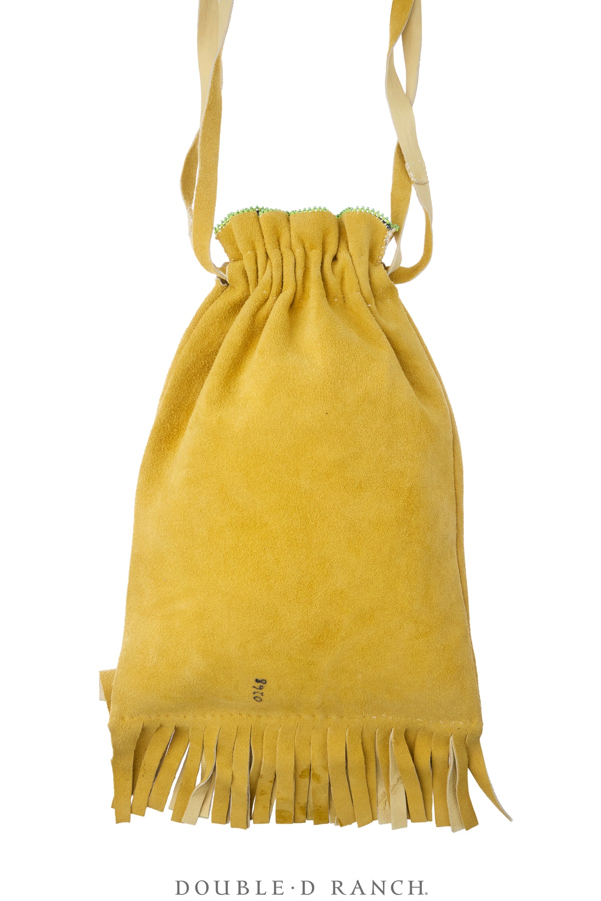 Bag, Drawstring, Deerskin, Floral Beadwork, Vintage, 1499