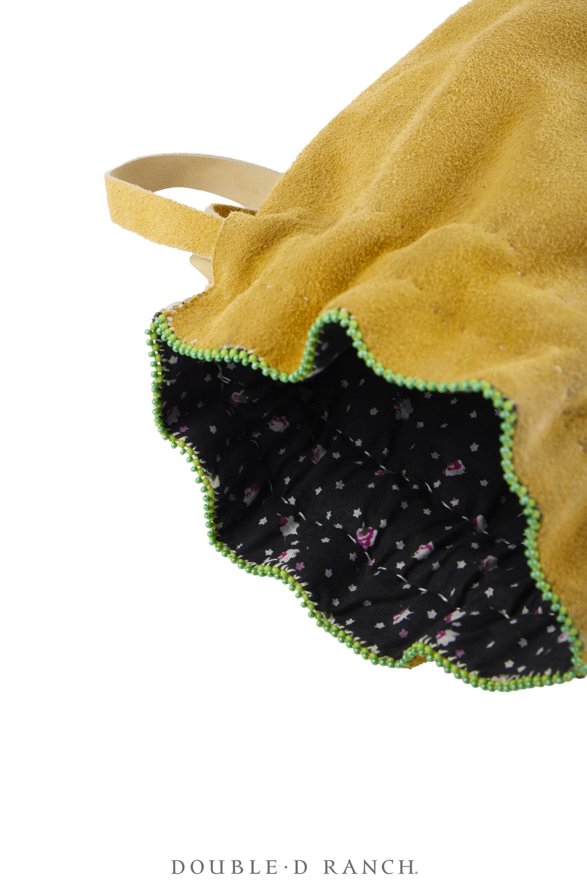 Bag, Drawstring, Deerskin, Floral Beadwork, Vintage, 1499